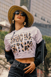 Baby Tee “AMMO” White/Animalier Yellow
