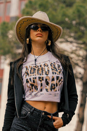 Baby Tee “AMMO” White/Animalier Yellow