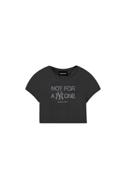 Baby Tee “DIVA” Not For Anyone Glitter Black