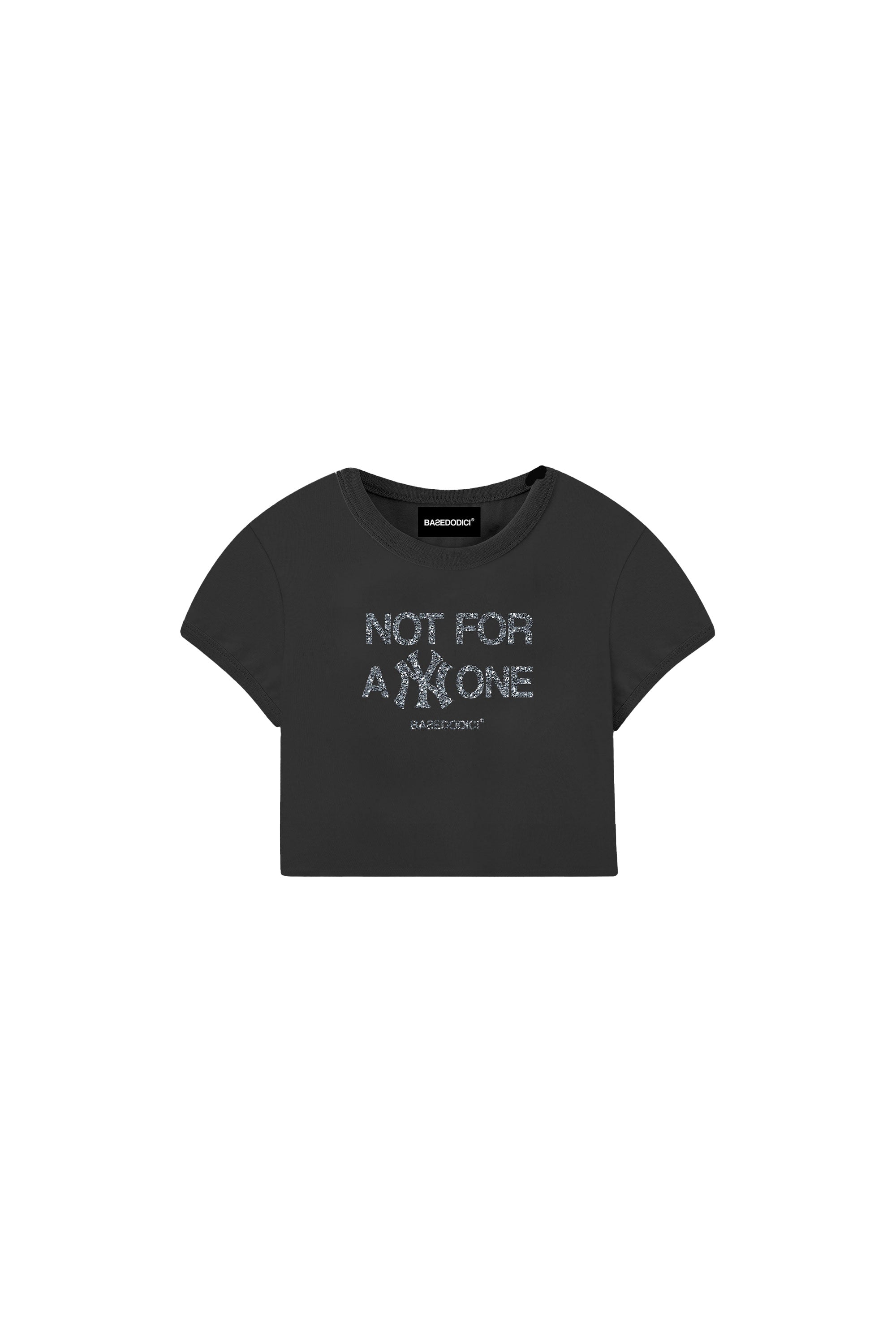 Baby Tee “DIVA” Not For Anyone Glitter Black