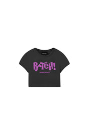 Baby Tee “DIVA” B*tch Glitter Black/Pink