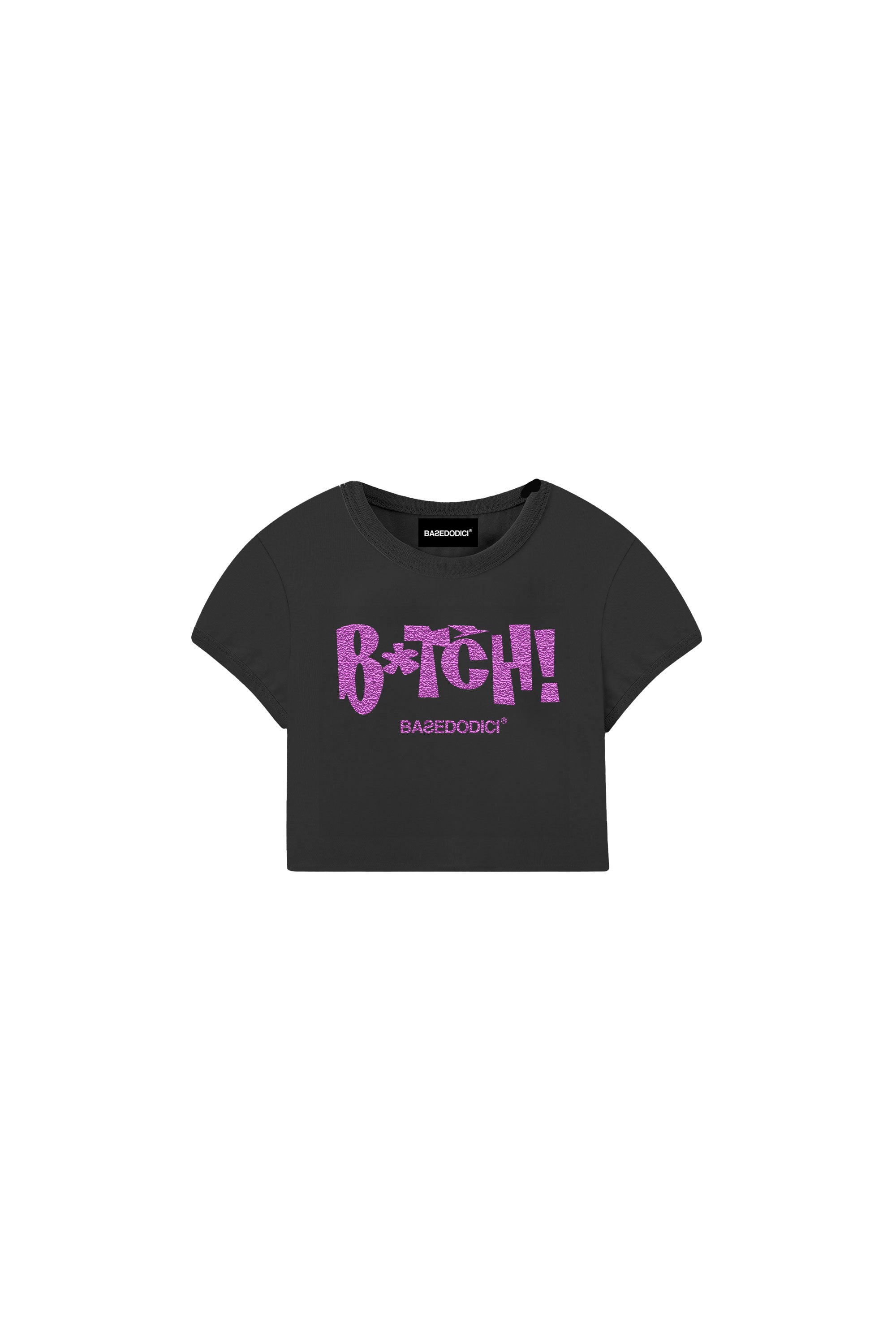 Baby Tee “DIVA” B*tch Glitter Black/Pink