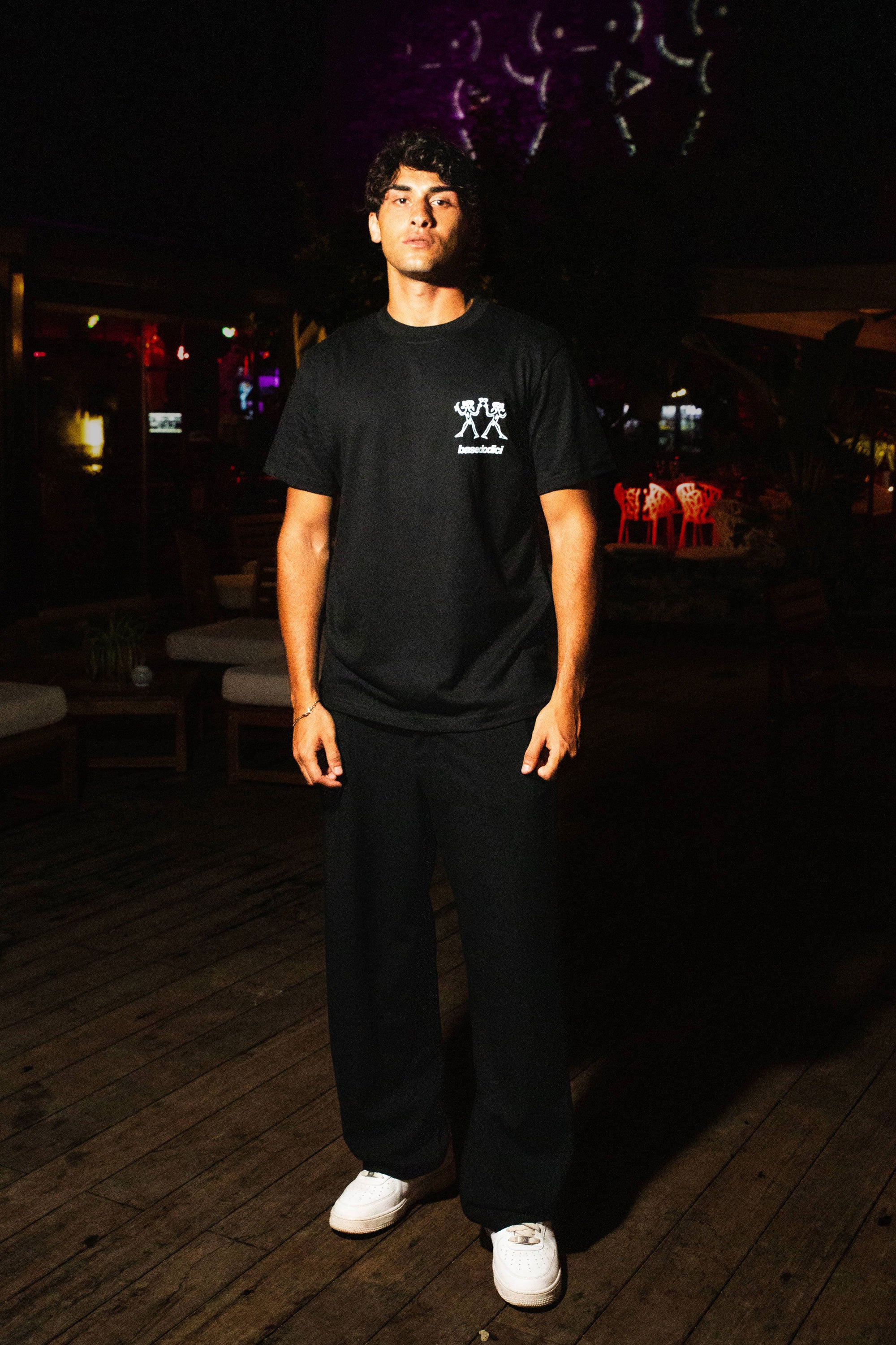 "TAVERNELLExBASEDODICI" Lifestyle Black T-Shirt