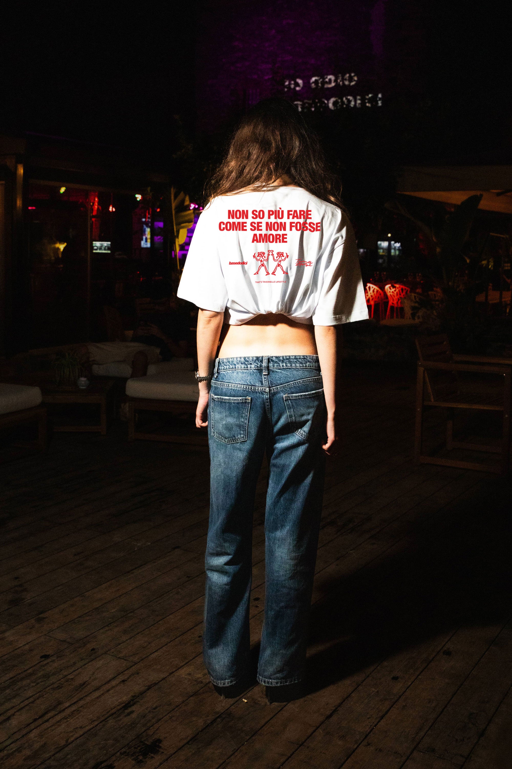 T-Shirt "TAVERNELLExBASEDODICI" Amore White