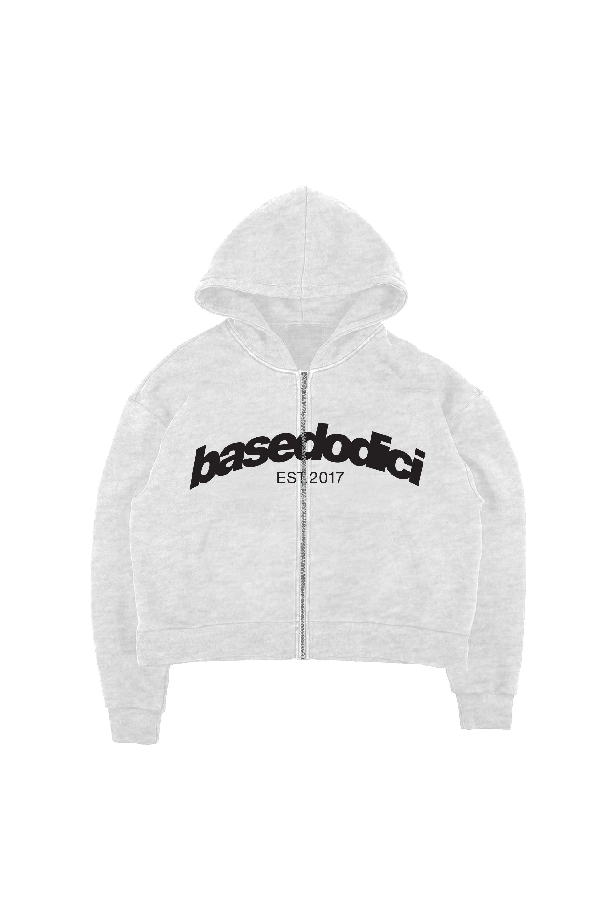 Full Zip “COMFY” Front Logo AshGrey/Black