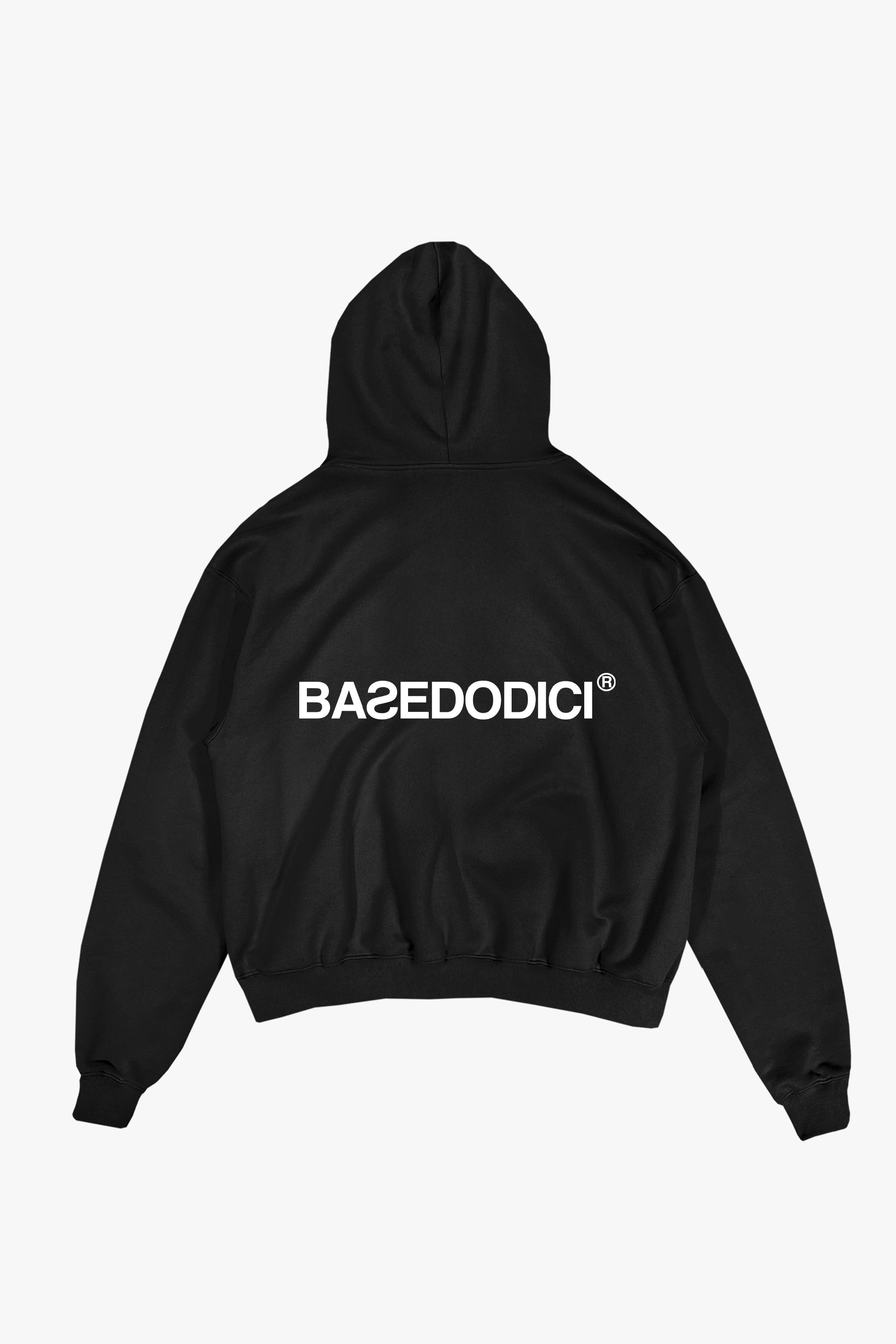 Hoodie "COMFY" Back Logo Black/White