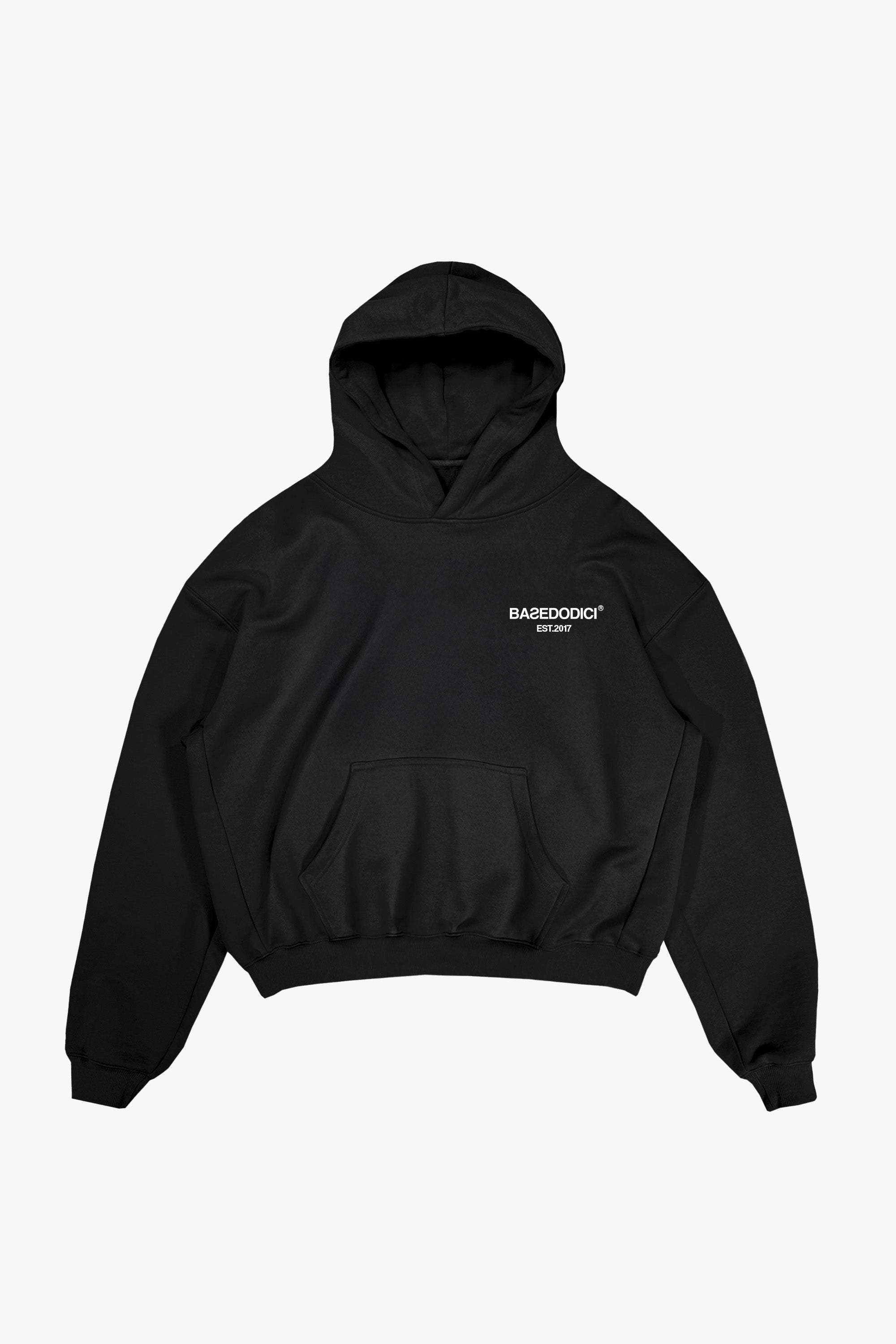 Hoodie "COMFY" Back Logo Black/White