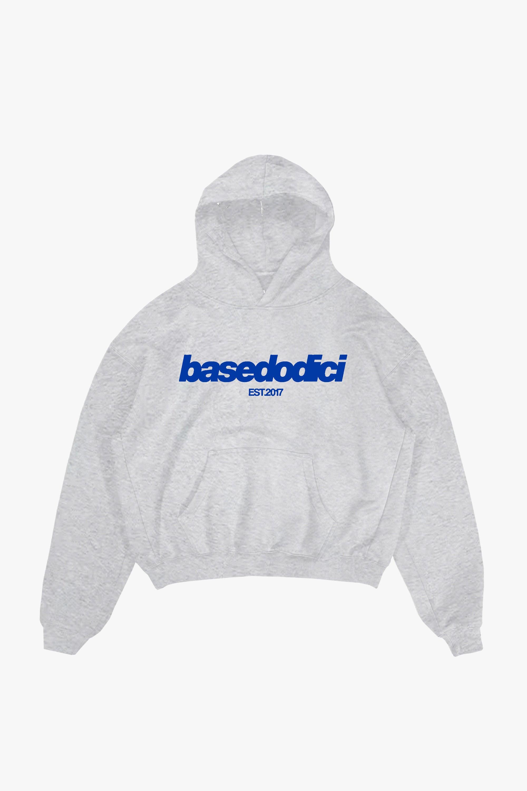 Hoodie “COMFY” Front Logo AshGrey/Blue