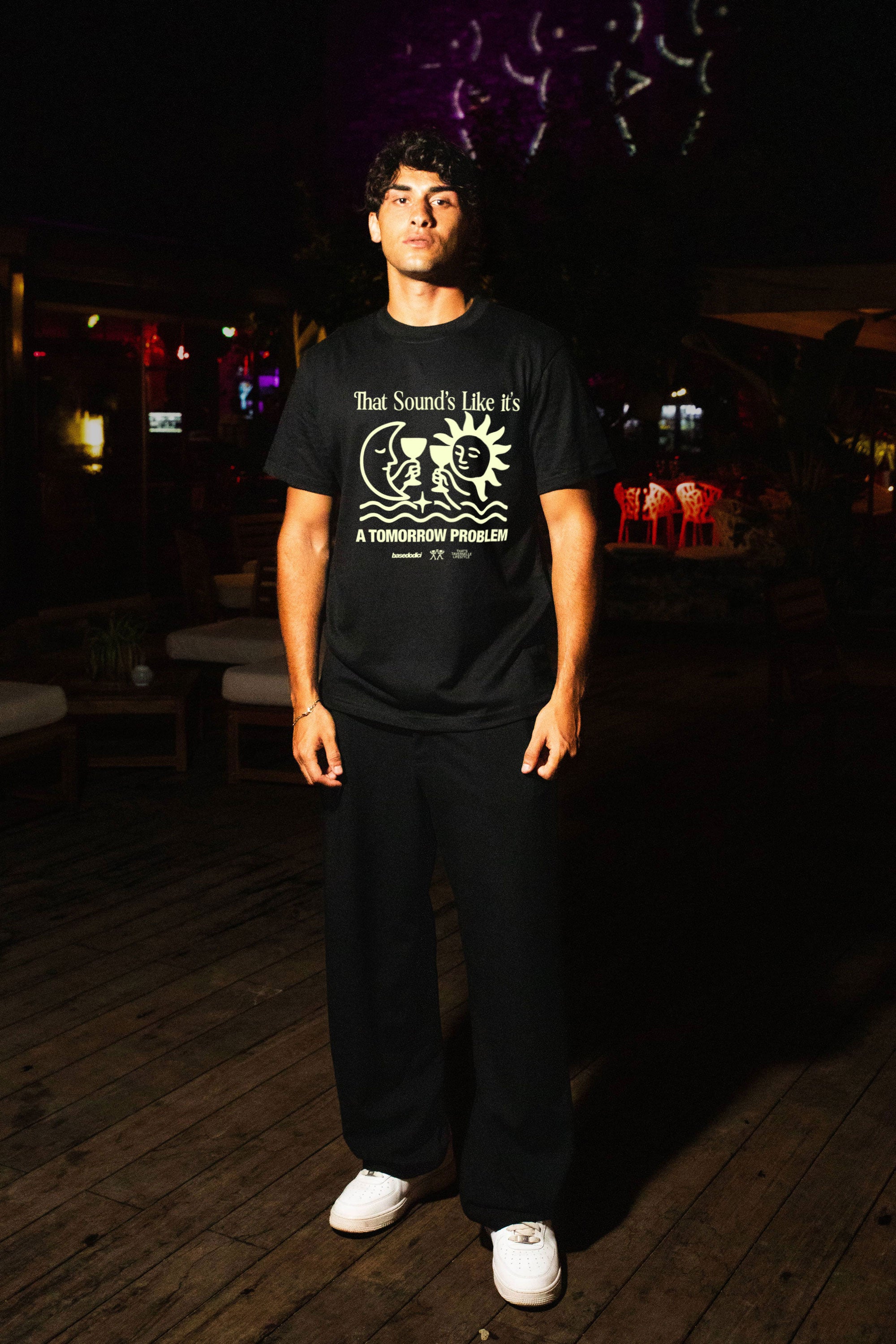 T-Shirt "TAVERNELLExBASEDODICI" Tomorrow Black