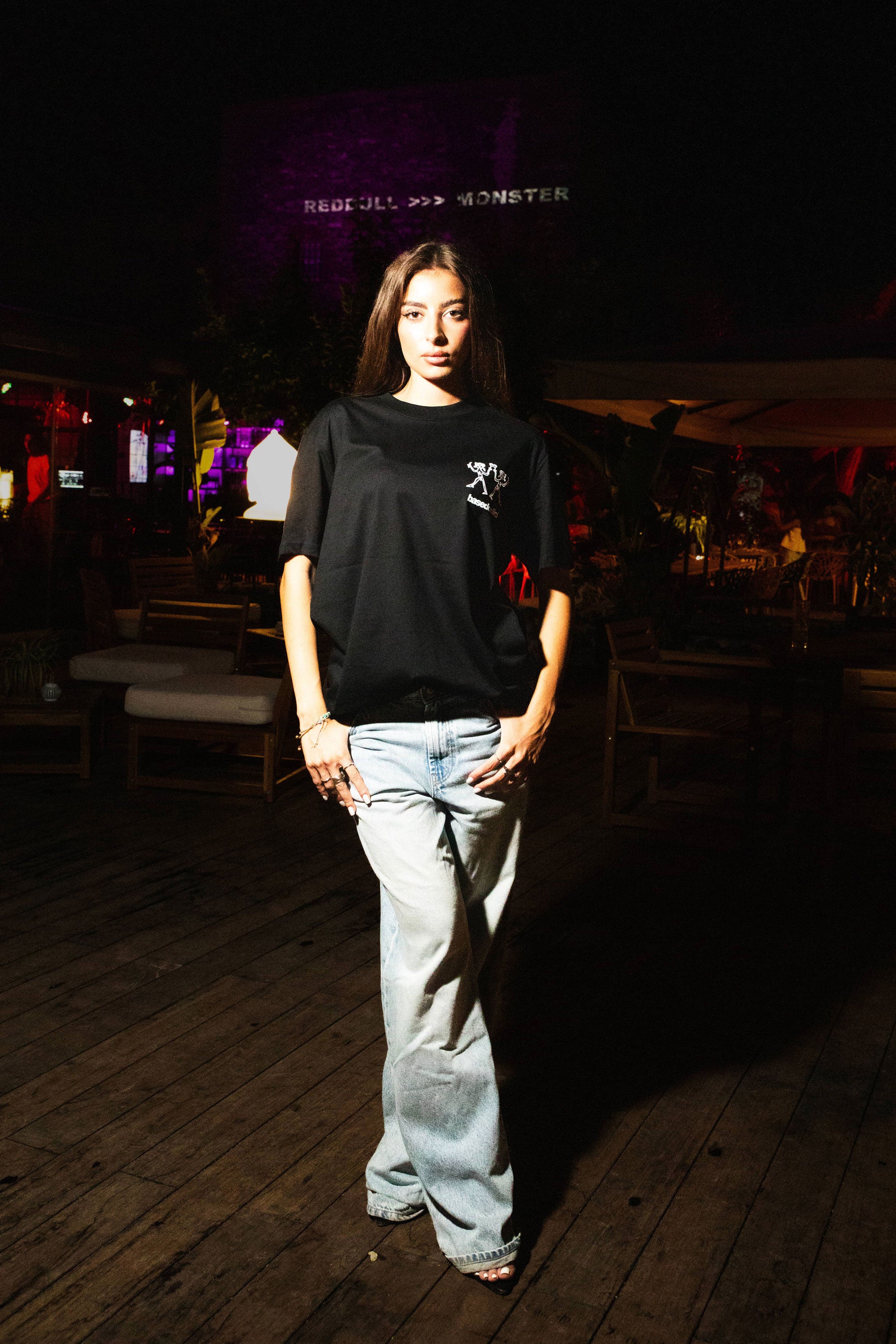 "TAVERNELLExBASEDODICI" Lifestyle Black T-Shirt