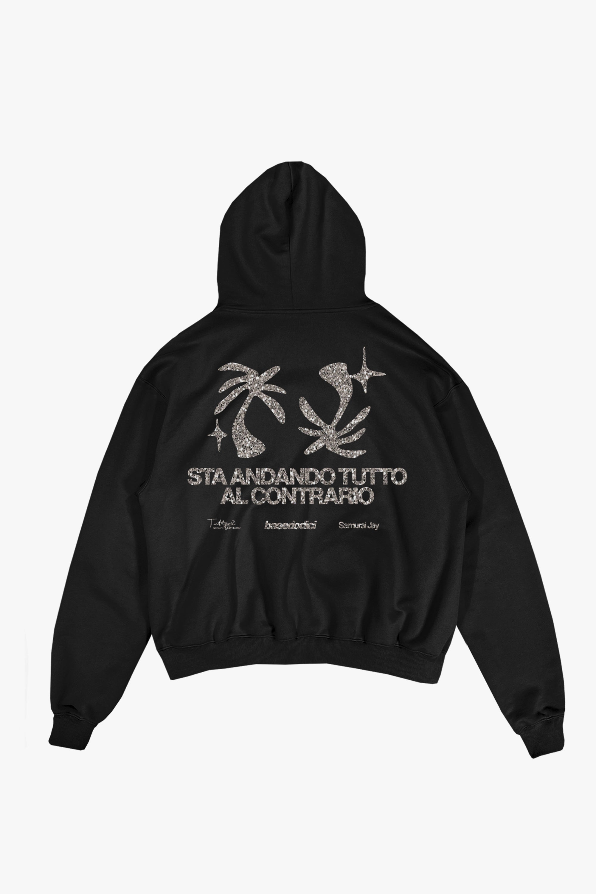 Hoodie "SAMURAIJAYxBASEDODICI" TuttoSbagliato Black/Glitter