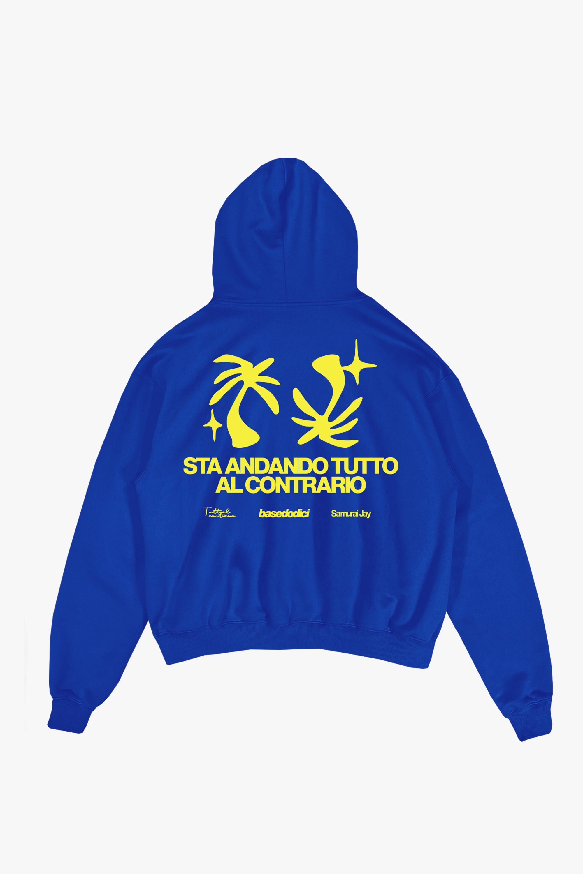 Hoodie "SAMURAIJAYxBASEDODICI" TuttoSbagliato Blue/Yellow