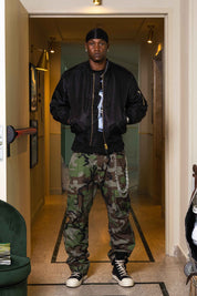 "WORLD TOUR" Bomber Black look