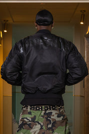 "WORLD TOUR" Bomber Black look