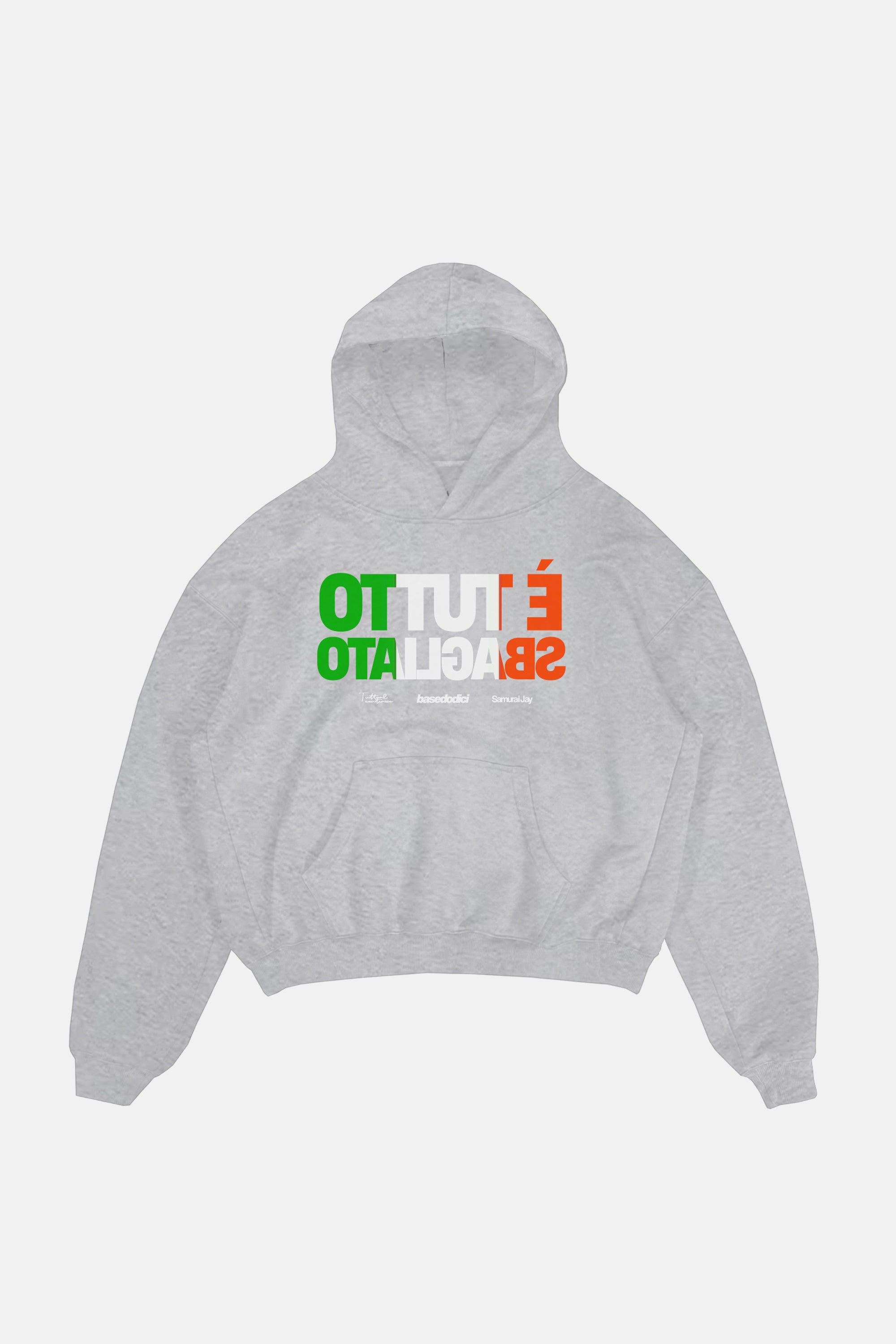 Hoodie "SAMURAIJAYxBASEDODICI" TuttoSbagliato Grey/ITA