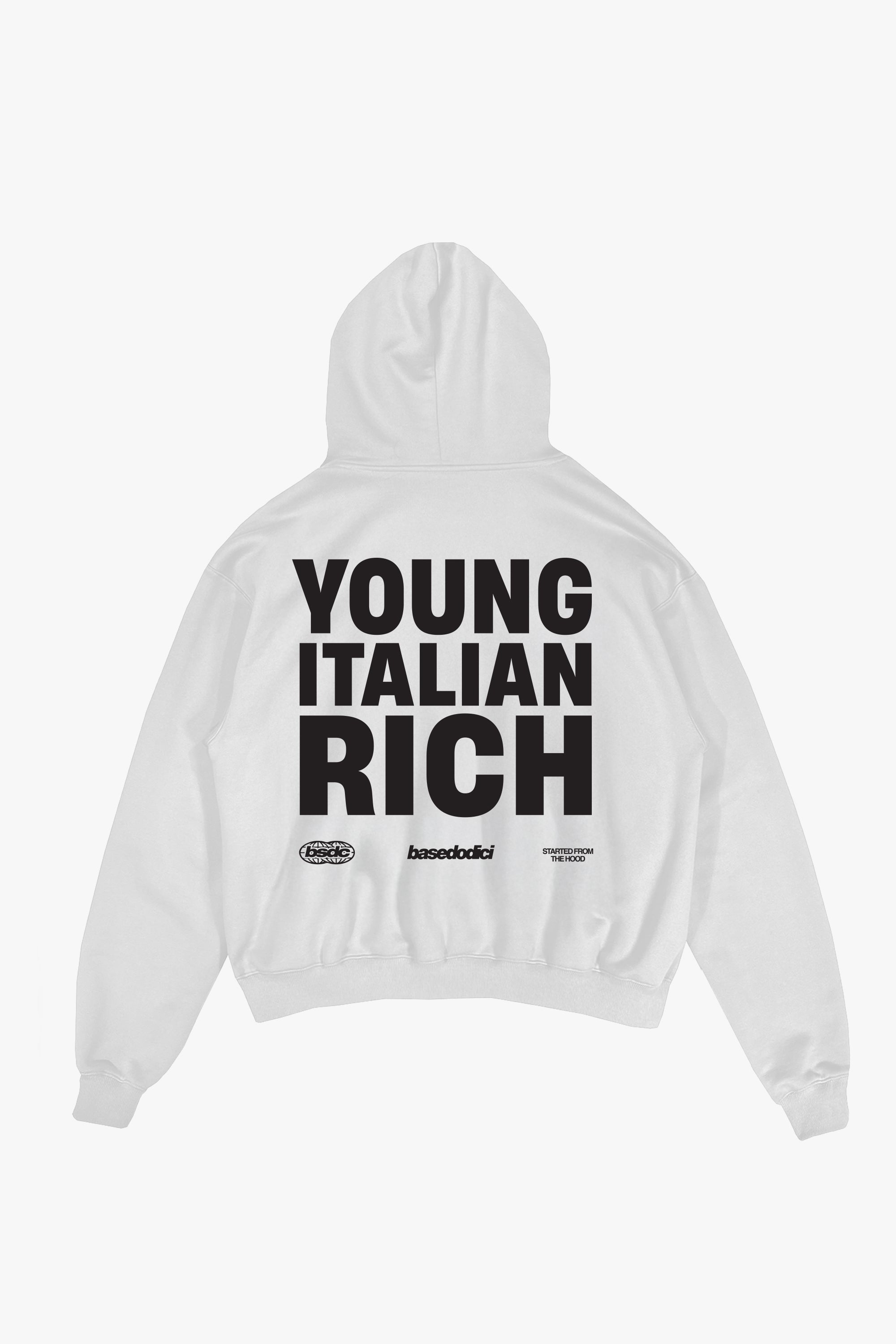 Hoodie "WORLD TOUR" Italian Rich White