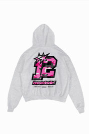 Hoodie "CAMO4PLAYER" Back 12 AshGrey/CamoPink