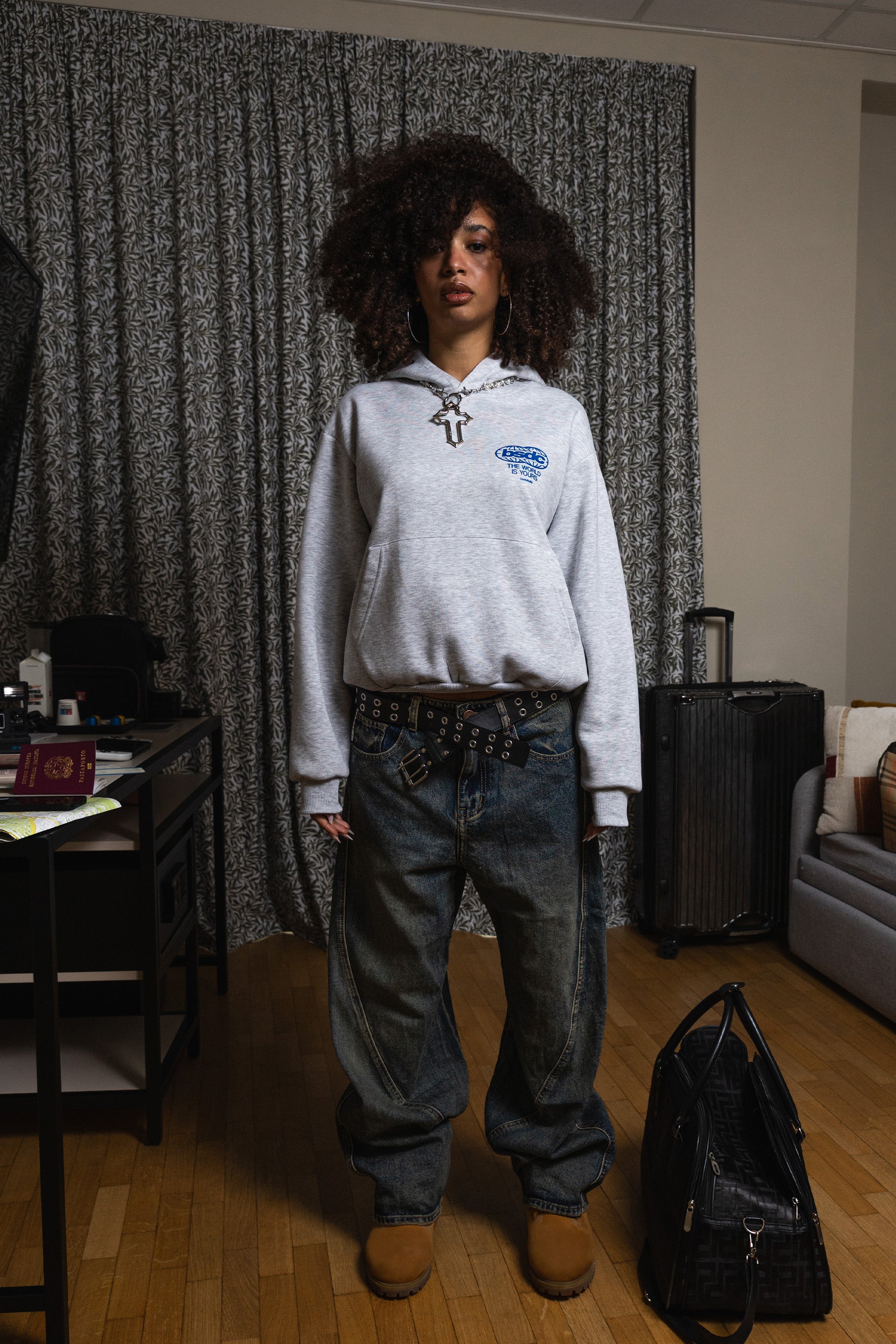 Hoodie "WORLD TOUR" Diplomatic Immunity AshGrey