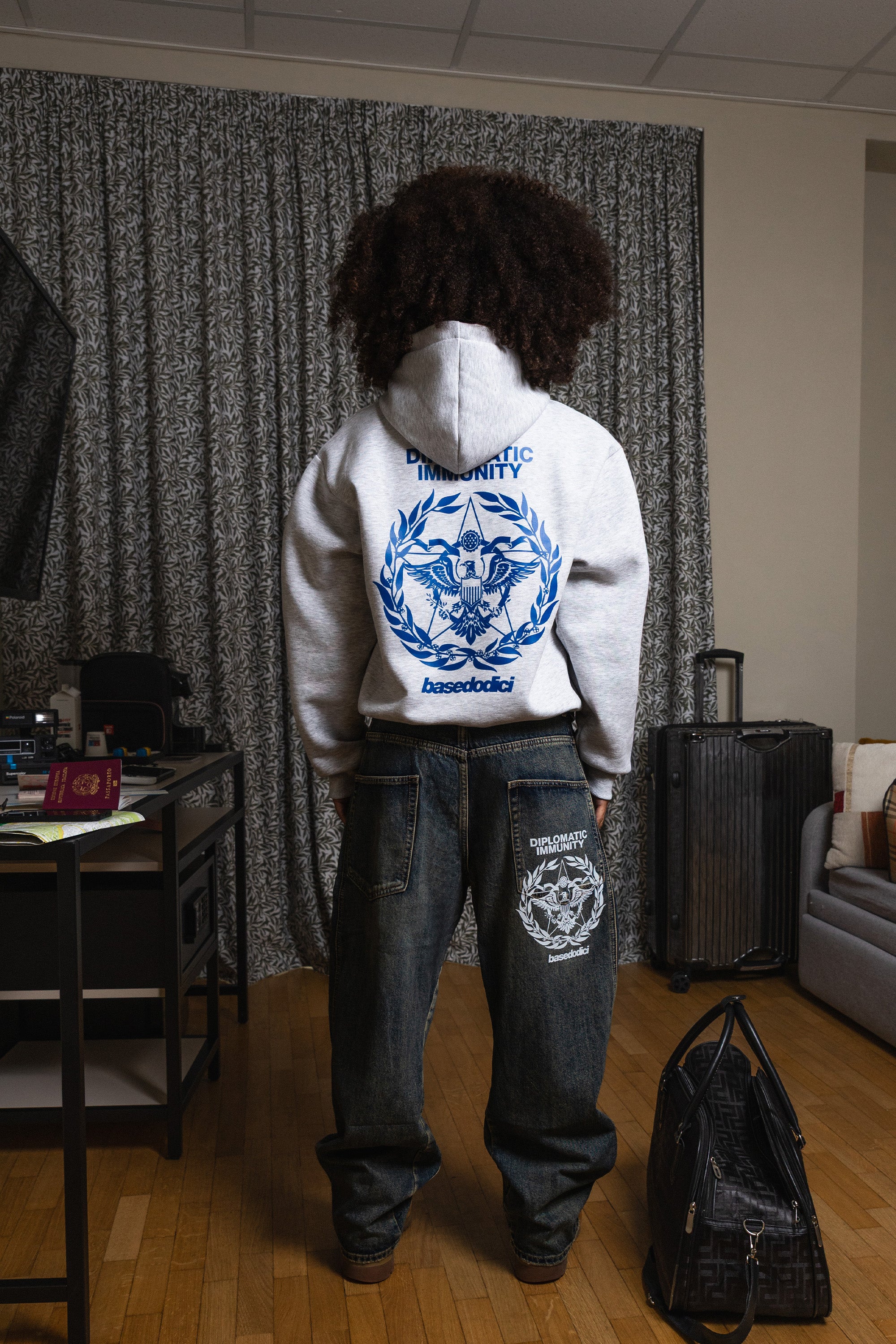 Hoodie "WORLD TOUR" Diplomatic Immunity AshGrey