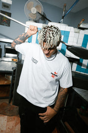 "SAMURAIJAYxBASEDODICI" Merengue Tee White