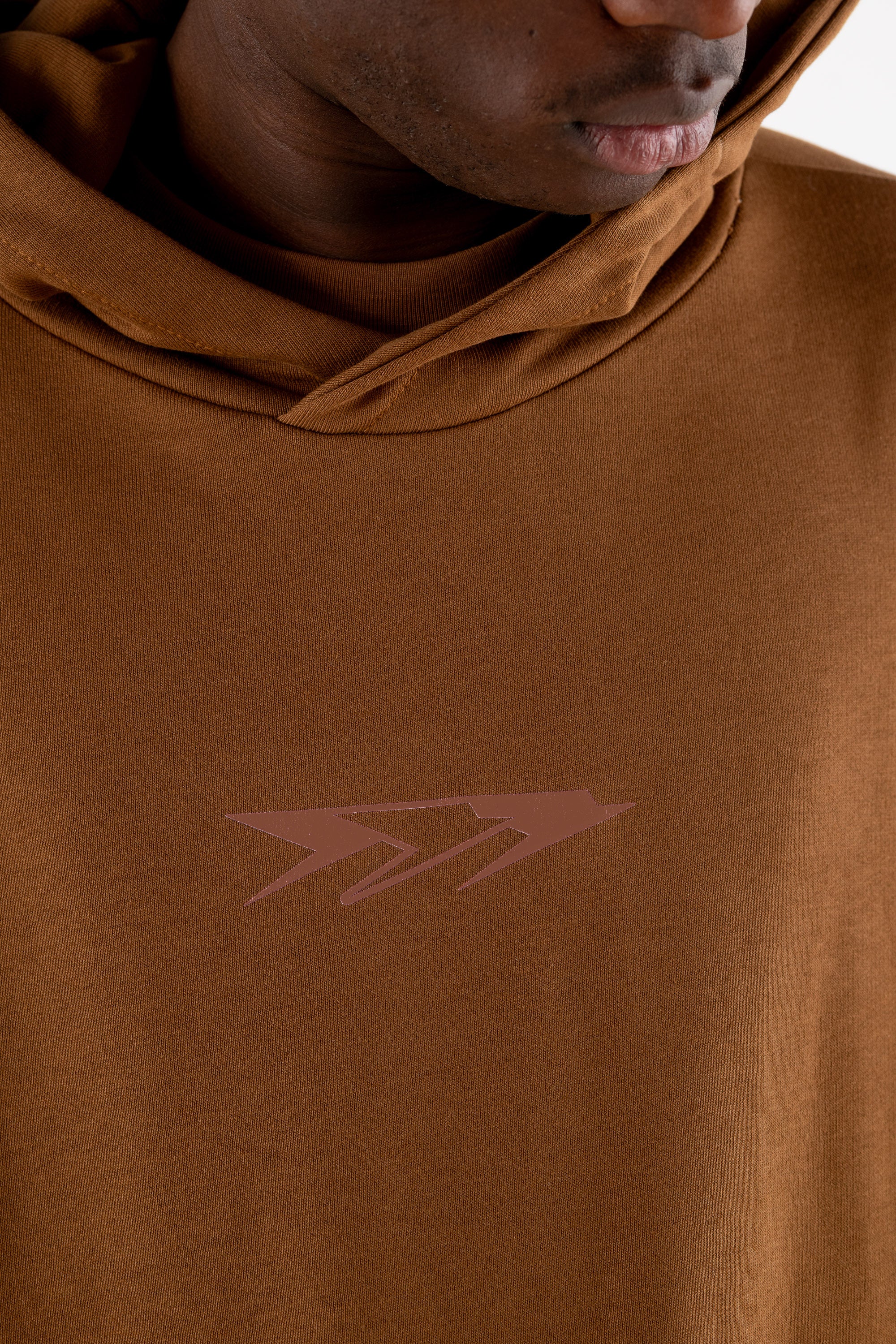 Boxy Hoodie “RESORT” Triple Logo Brown