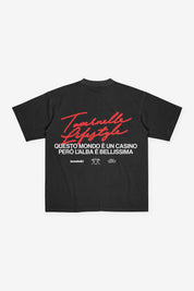 "TAVERNELLExBASEDODICI" Lifestyle Black T-Shirt