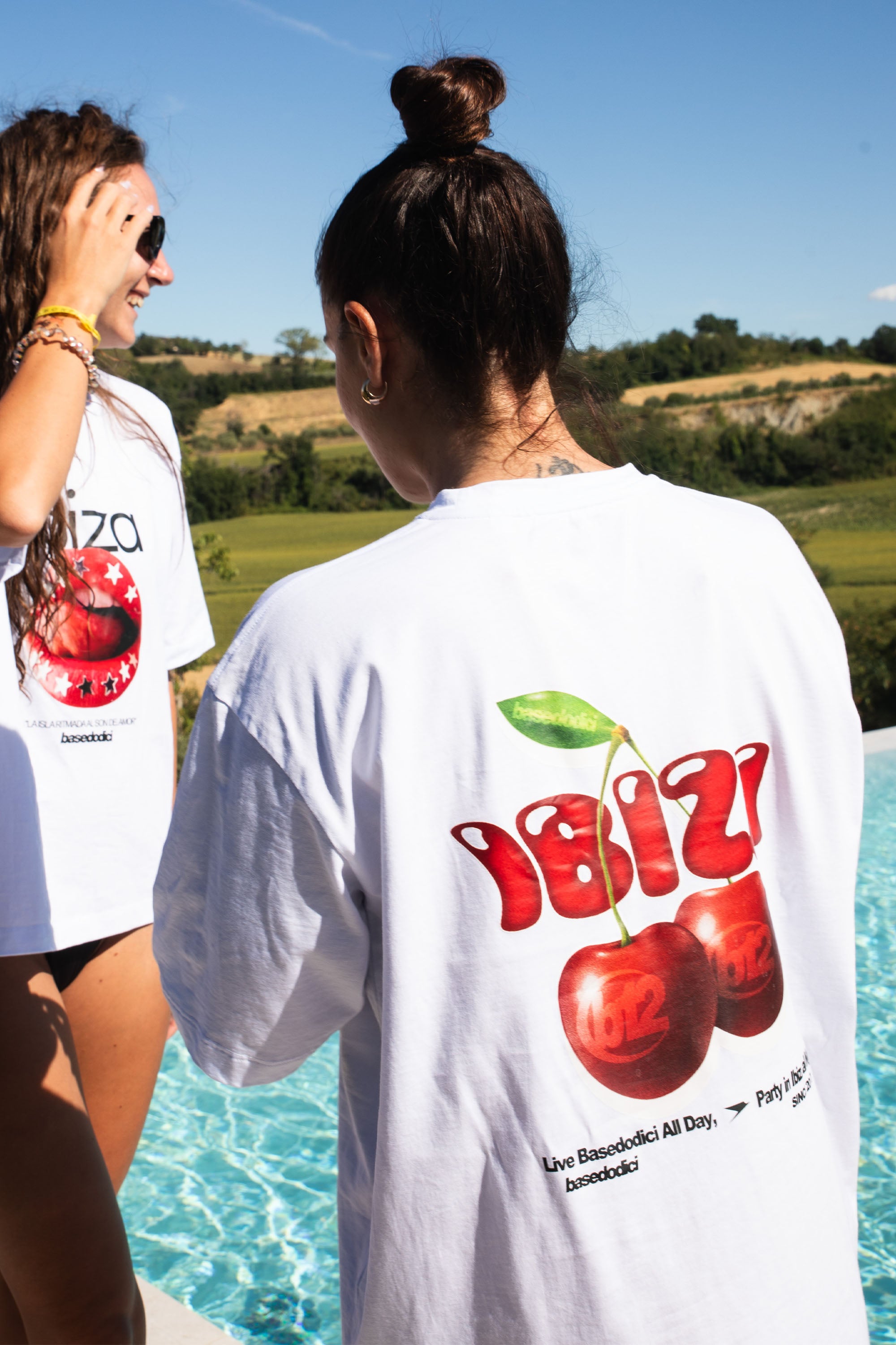T-Shirt "IBIZA" Cherry White