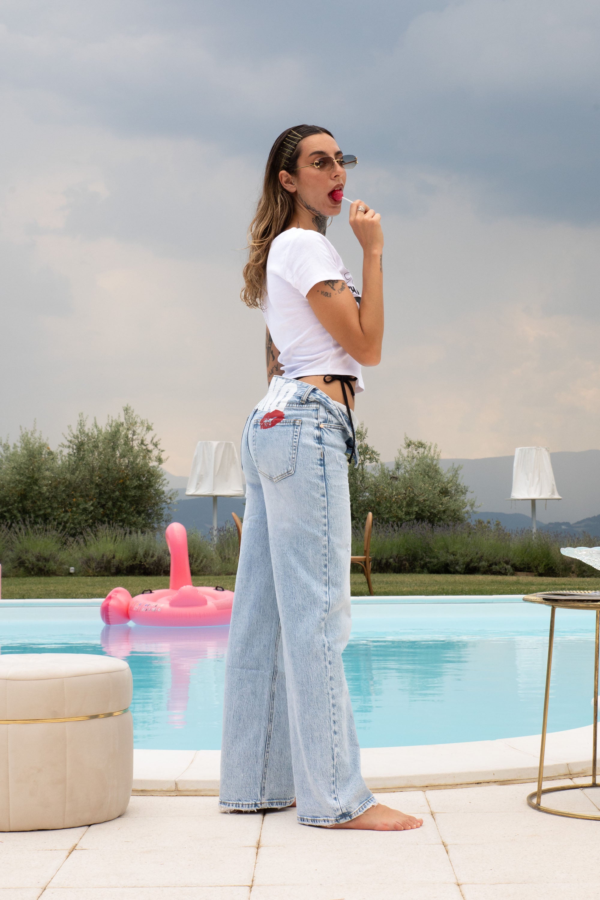 Bigall Denim “DIVA” P*rno Kiss Light Blue