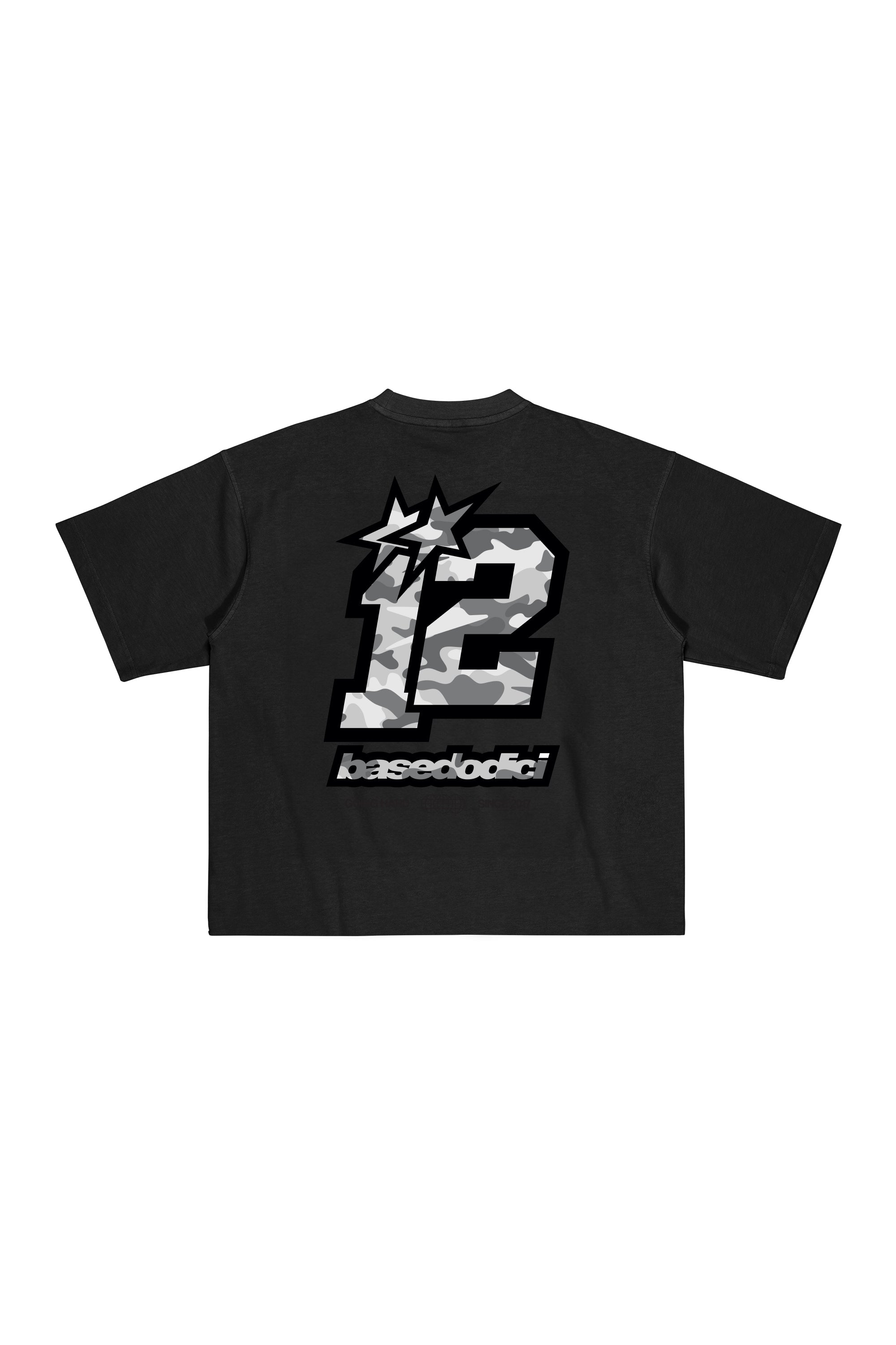 “CAMO4PLAYERS” Back 12 Black/CamoGrey T-Shirt