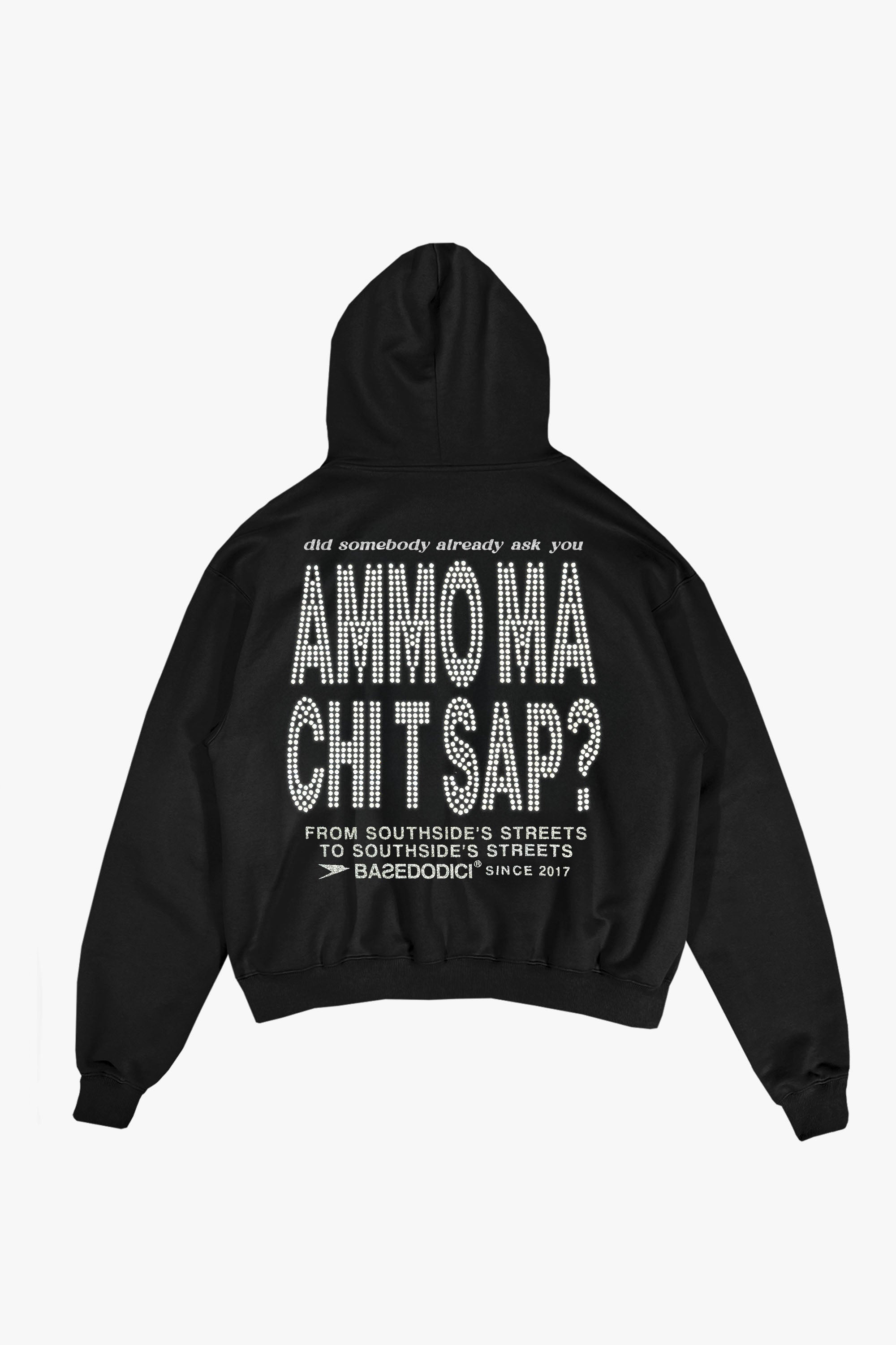 LIMITED EDITION - Hoodie "AMMO" CHI'T'SAP Black/Strass