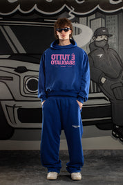 Hoodie "SAMURAIJAYxBASEDODICI" TuttoSbagliato Blue/GlitterPink