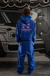 Hoodie "SAMURAIJAYxBASEDODICI" TuttoSbagliato Blue/GlitterPink