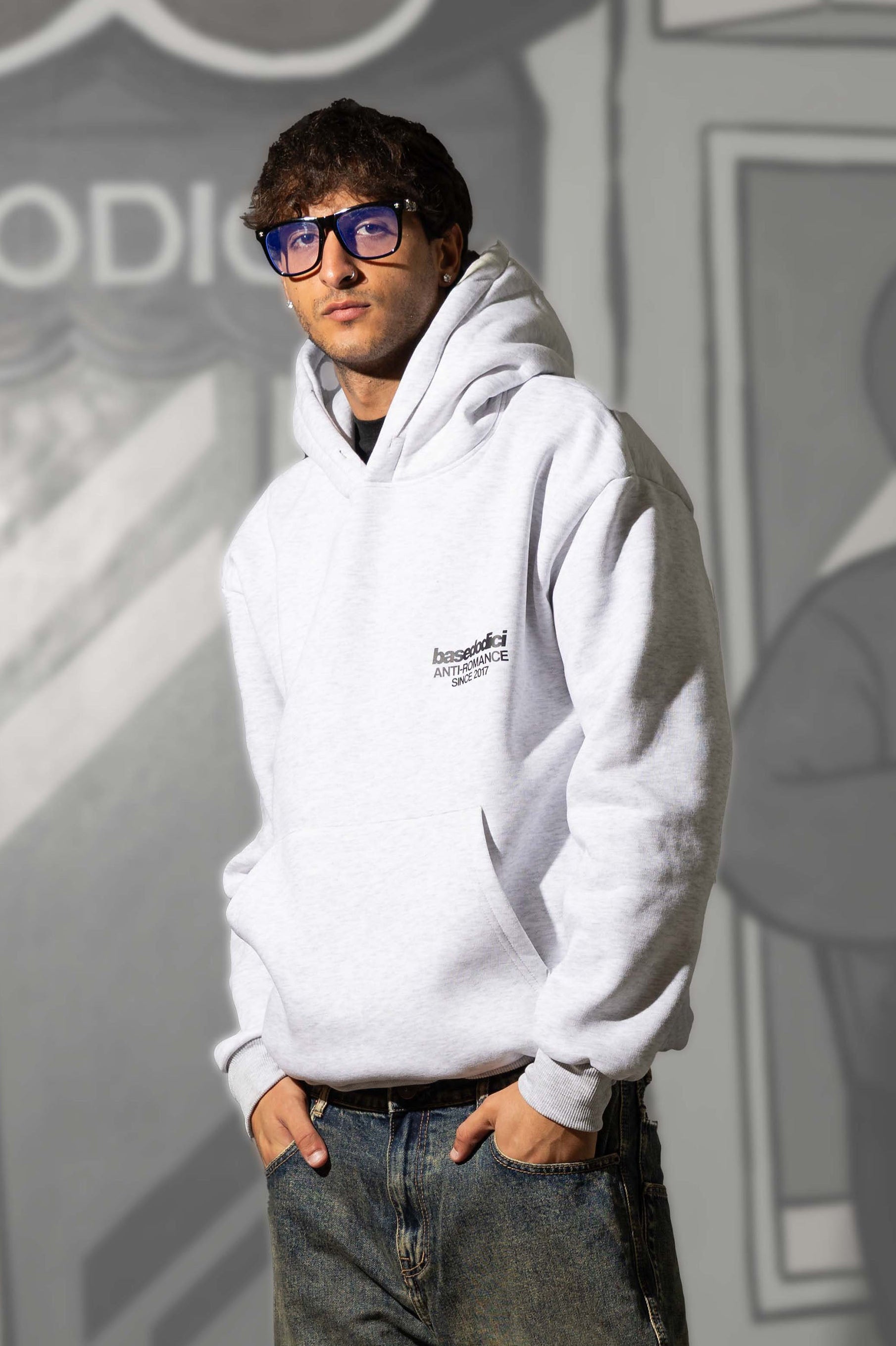 Hoodie "KILLED ROMANCE" AshGrey/Black