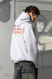 Hoodie "KILLED ROMANCE" AshGrey/Red