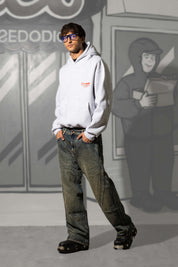 Hoodie "KILLED ROMANCE" AshGrey/Red