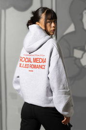 Hoodie "KILLED ROMANCE" AshGrey/Red