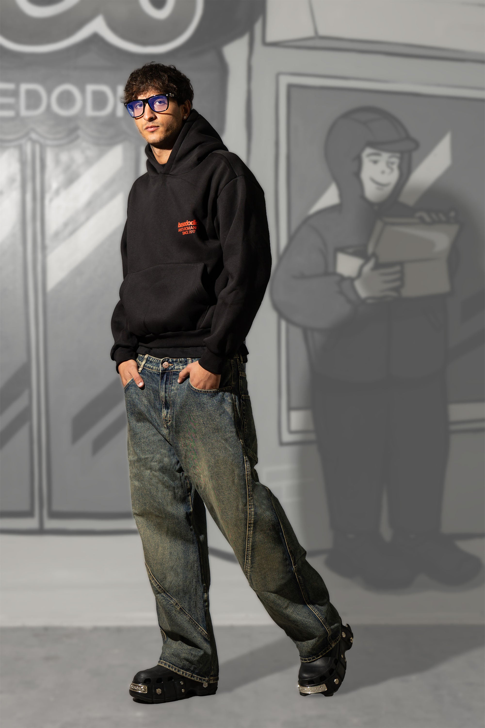 Hoodie "KILLED ROMANCE" Black/Red