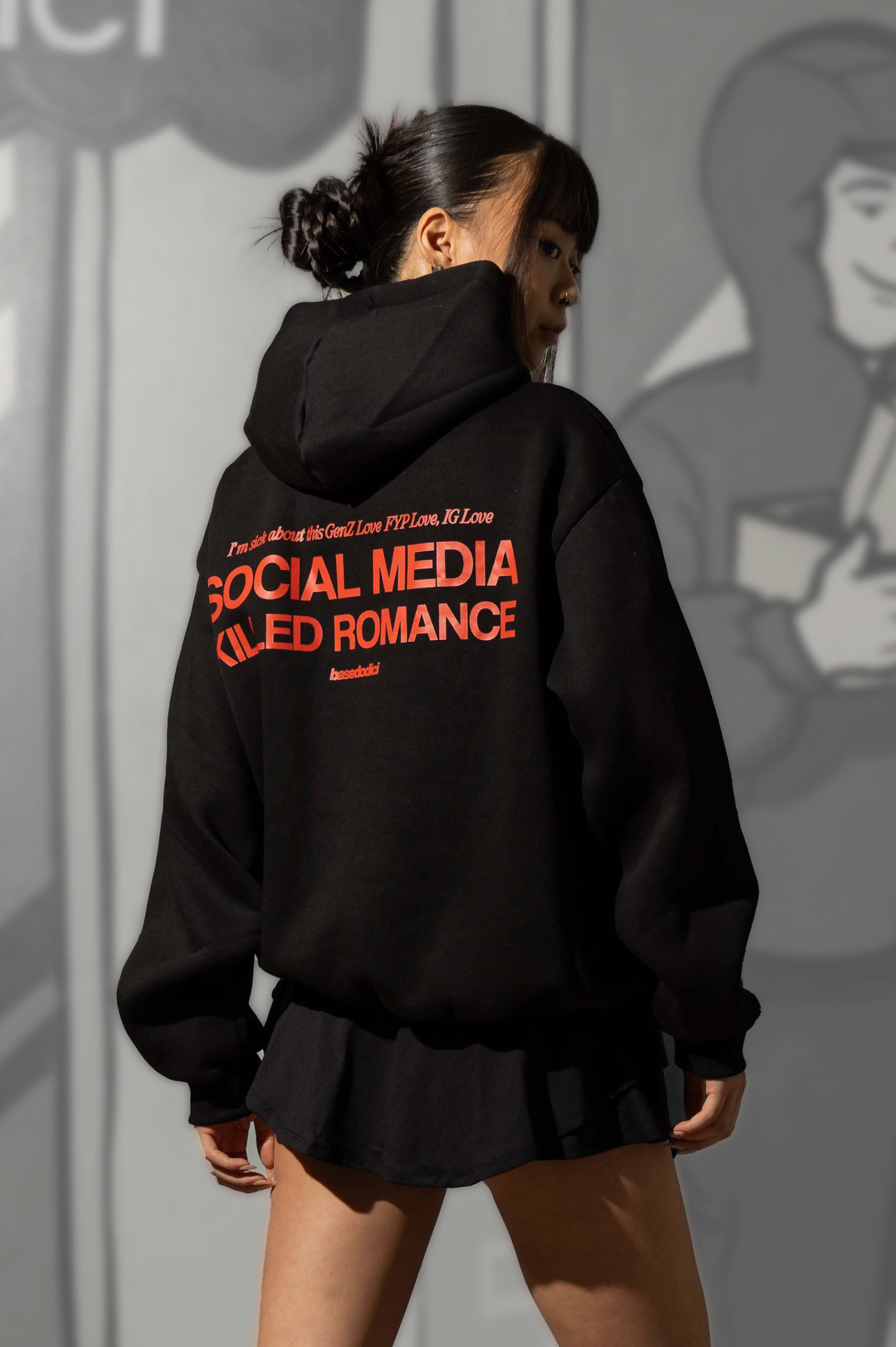 Hoodie "KILLED ROMANCE" Black/Red