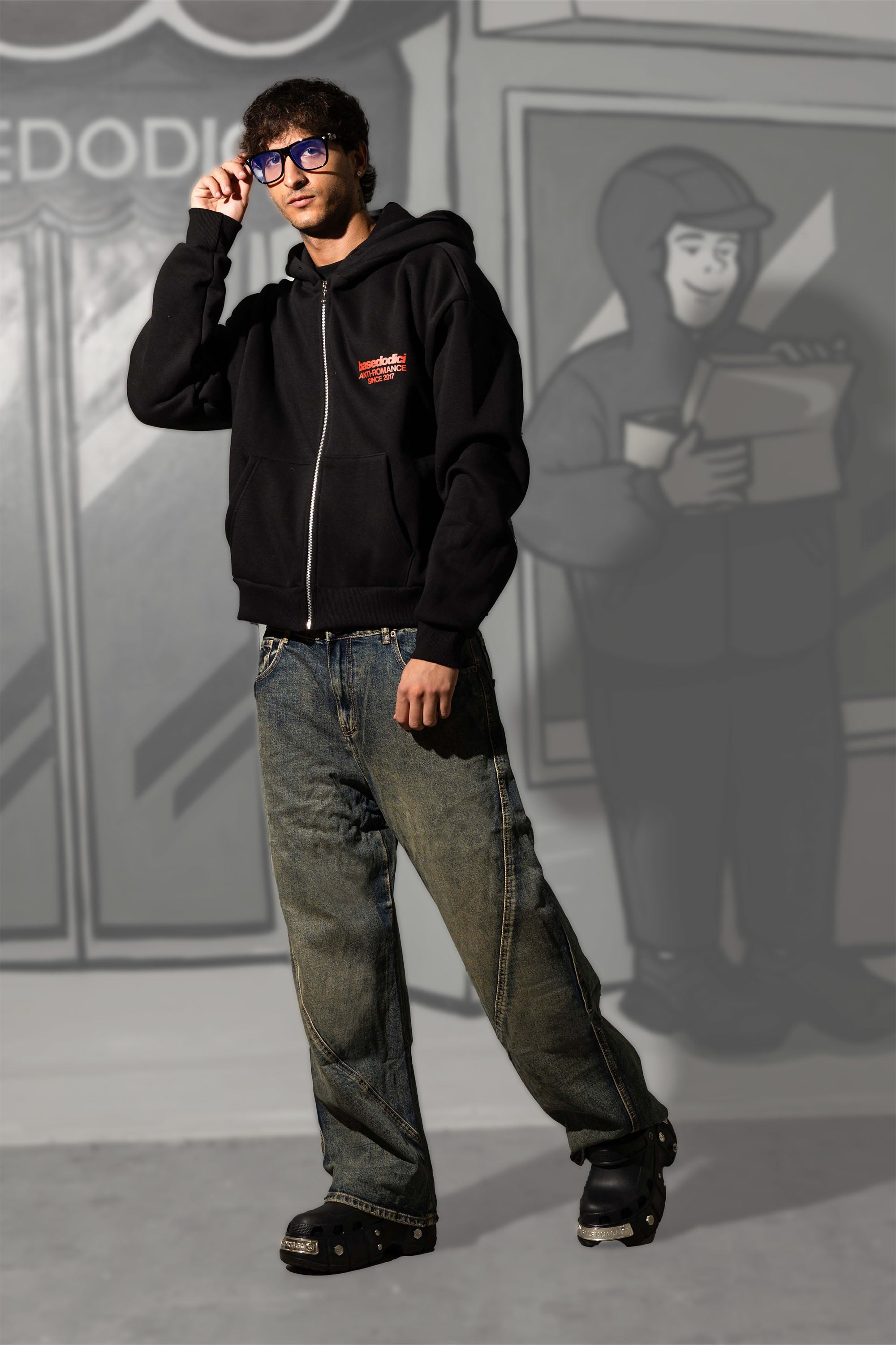 Full Zip "KILLED ROMANCE" Black/Red