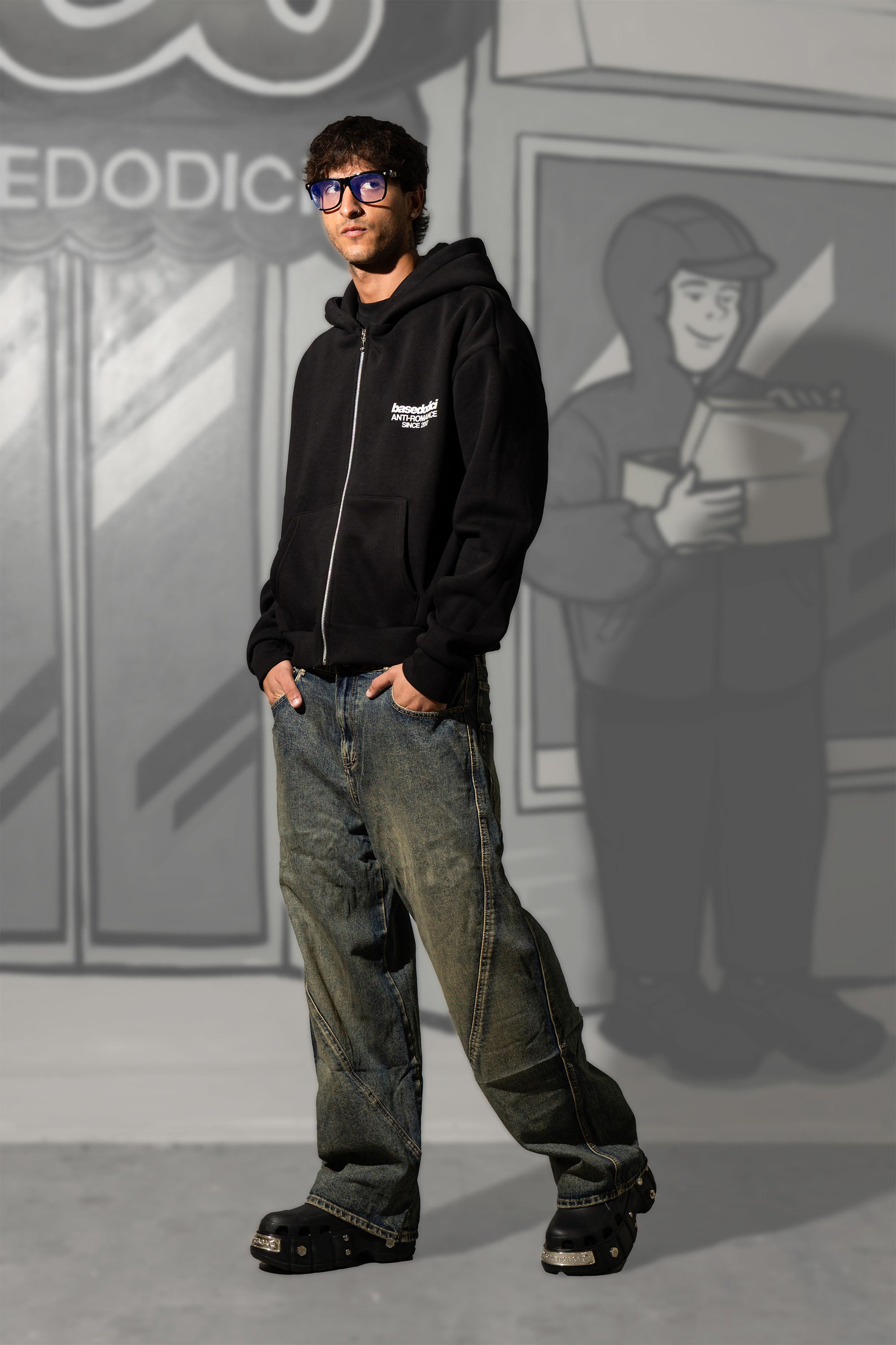 Full Zip "KILLED ROMANCE" Black/White