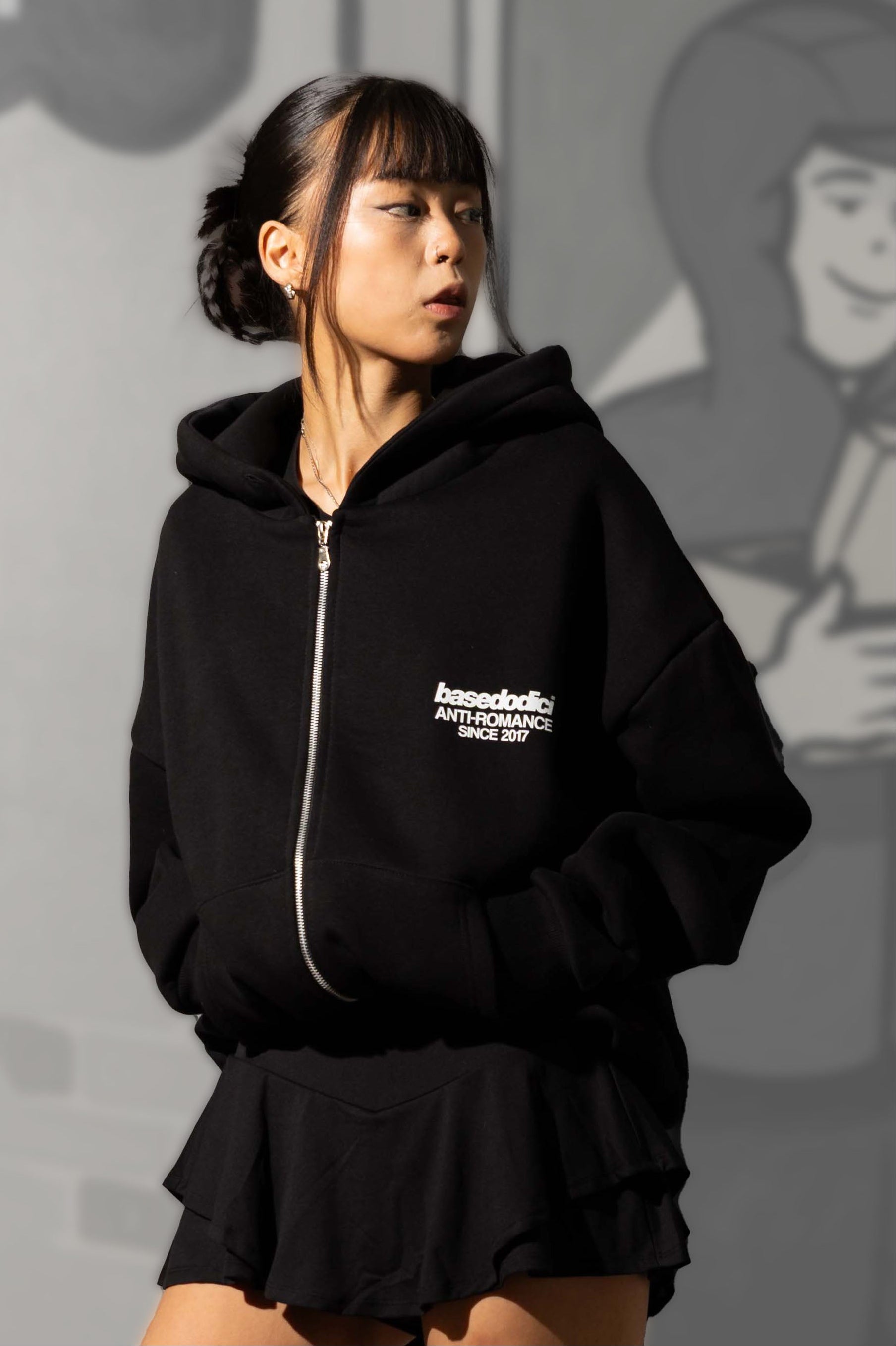 Full Zip "KILLED ROMANCE" Black/White