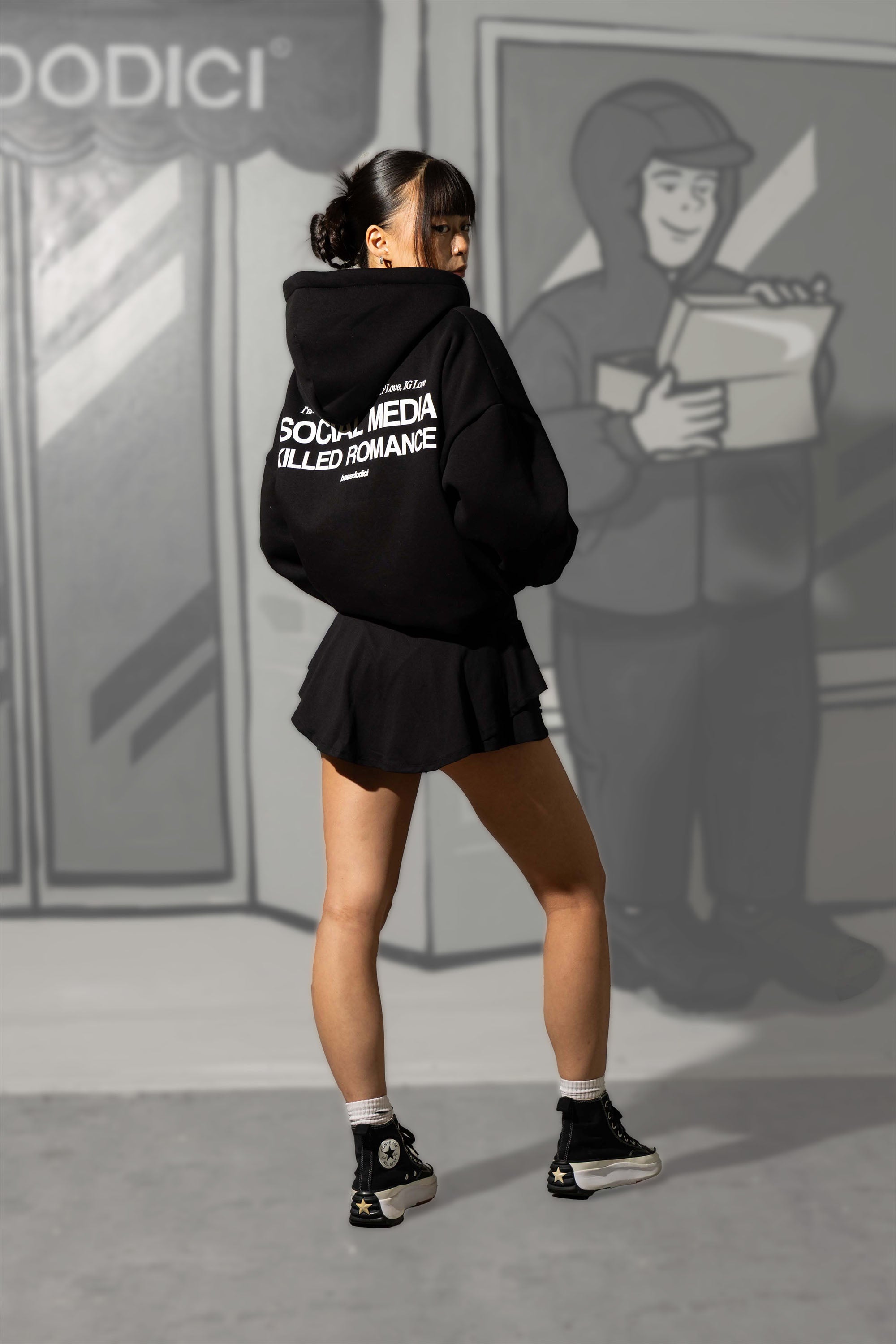 Full Zip "KILLED ROMANCE" Black/White