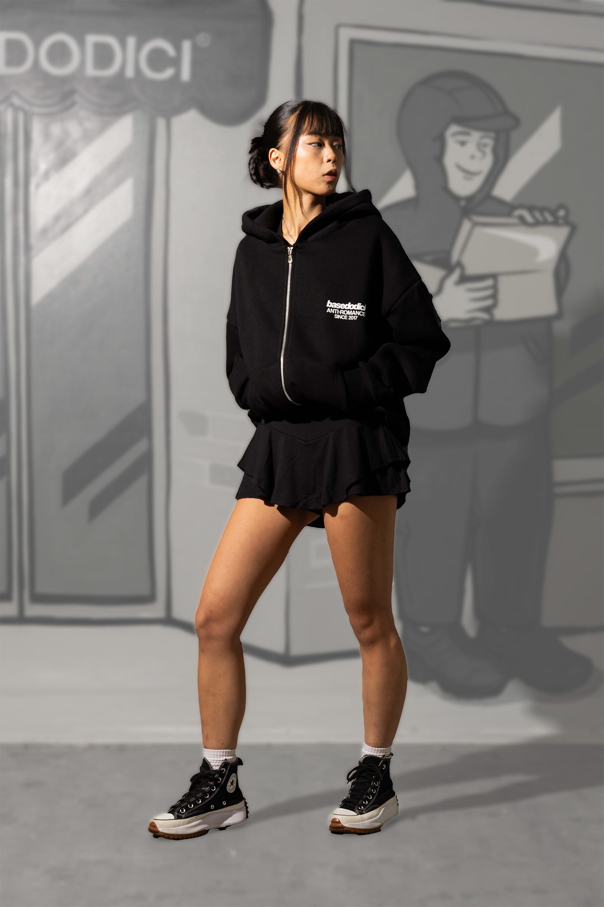 Full Zip "KILLED ROMANCE" Black/White