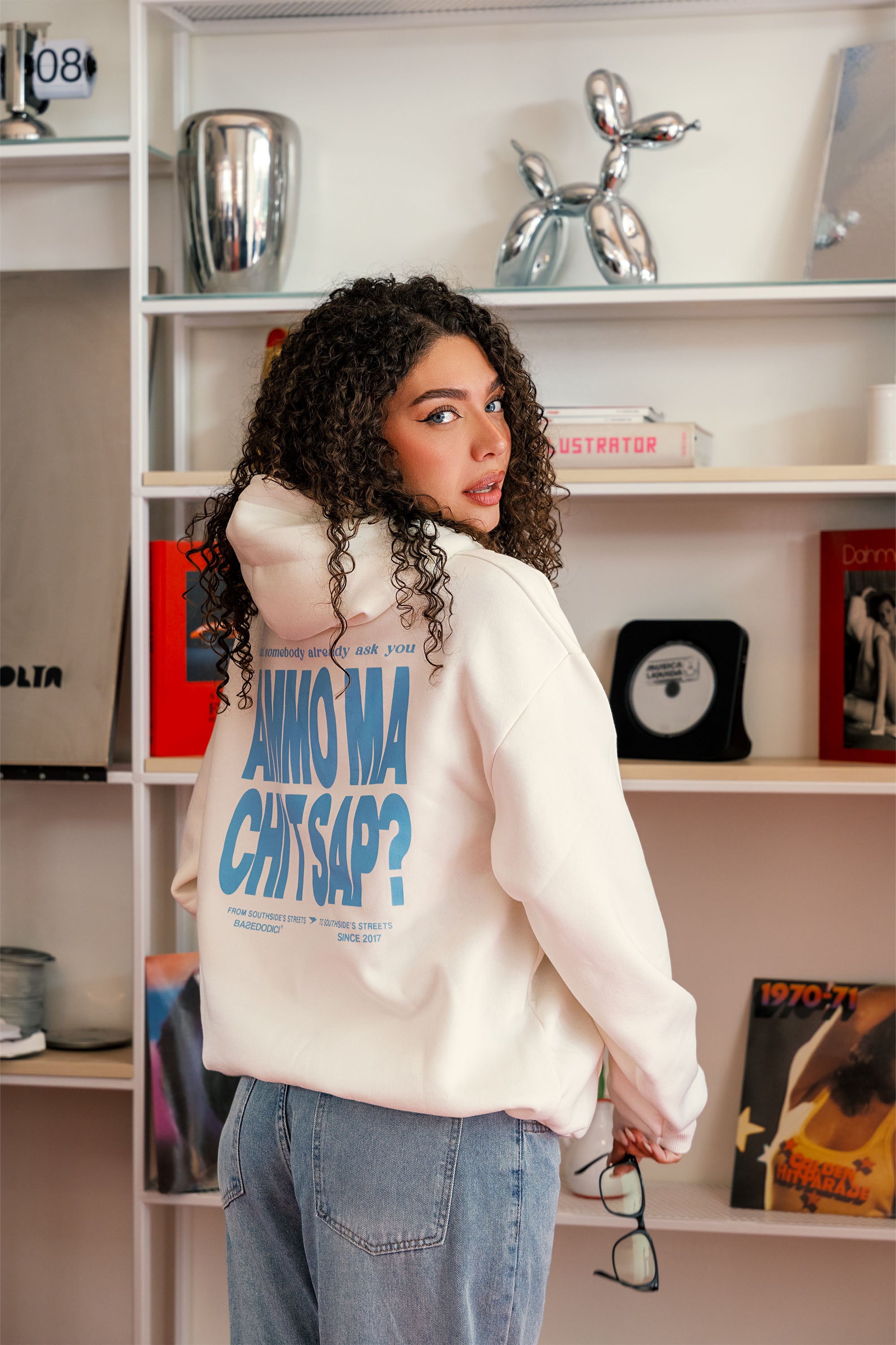 Hoodie "AMMO" CHI'T'SAP White/Azure