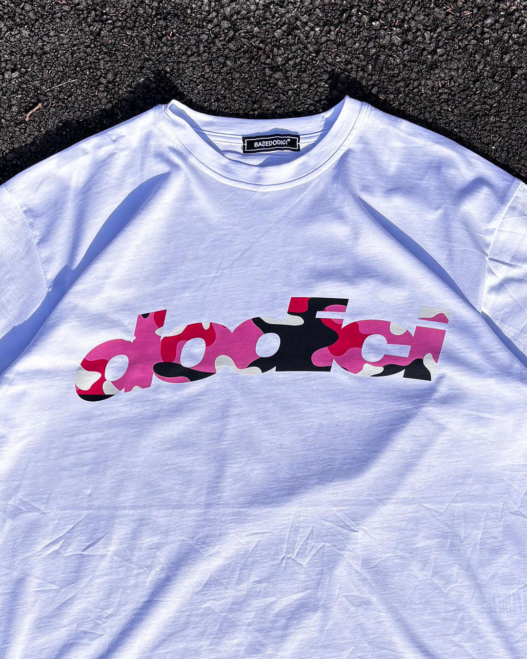 T-Shirt “CAMO4PLAYERS” Front DODICI White/CamoPink