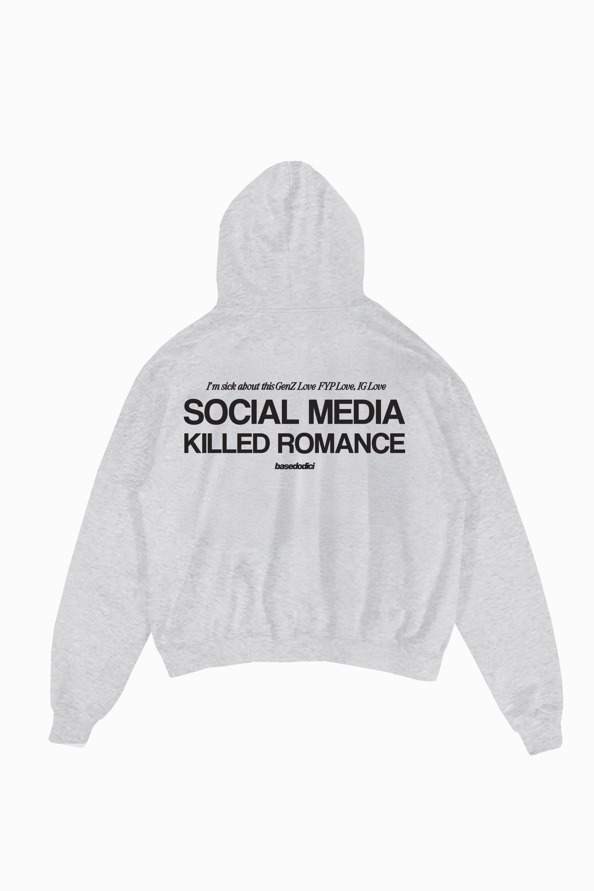 Hoodie "KILLED ROMANCE" AshGrey/Black