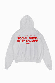 Hoodie "KILLED ROMANCE" AshGrey/Red