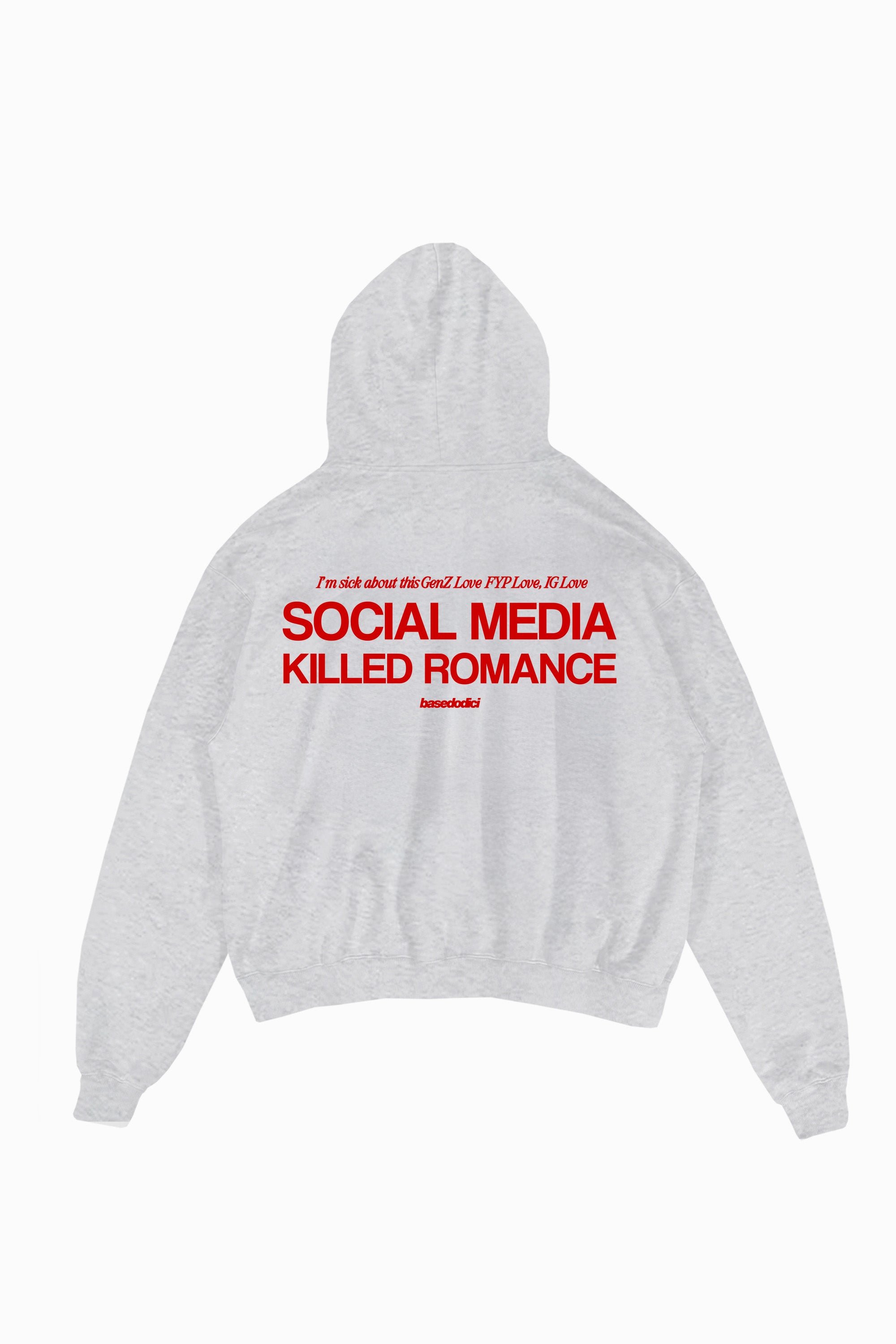 Hoodie "KILLED ROMANCE" AshGrey/Red