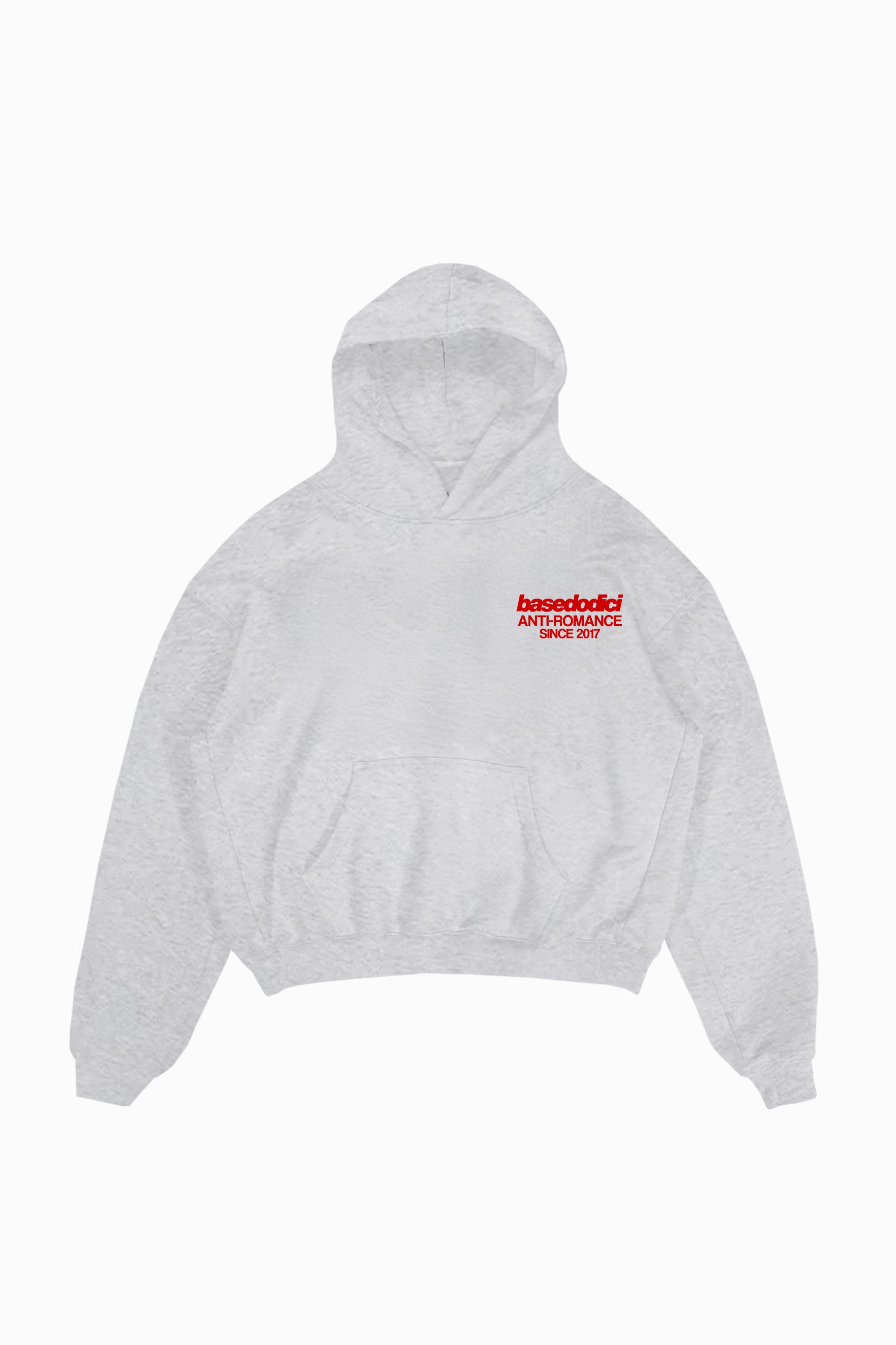 Hoodie "KILLED ROMANCE" AshGrey/Red