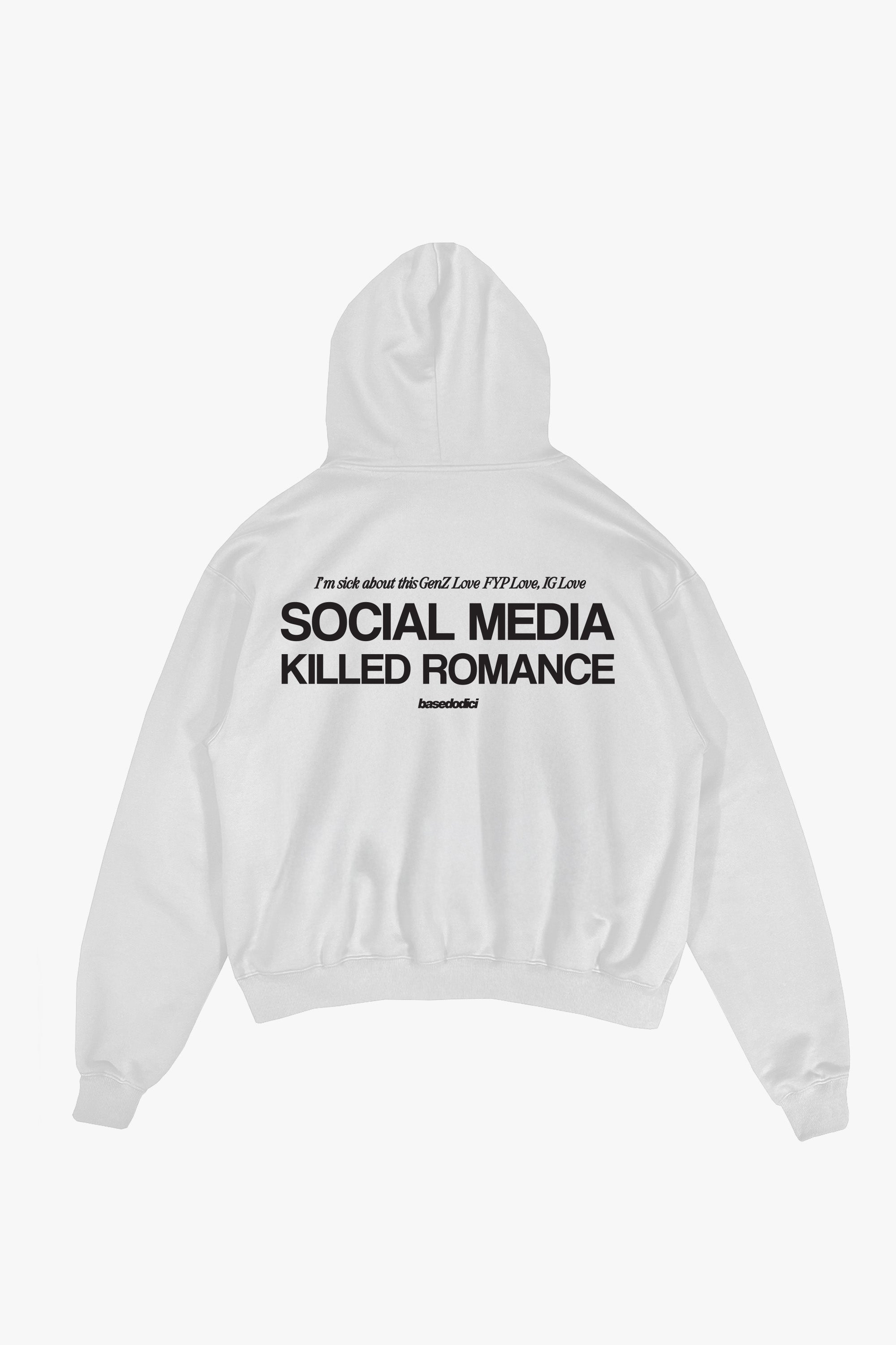 Hoodie "KILLED ROMANCE" White/Black